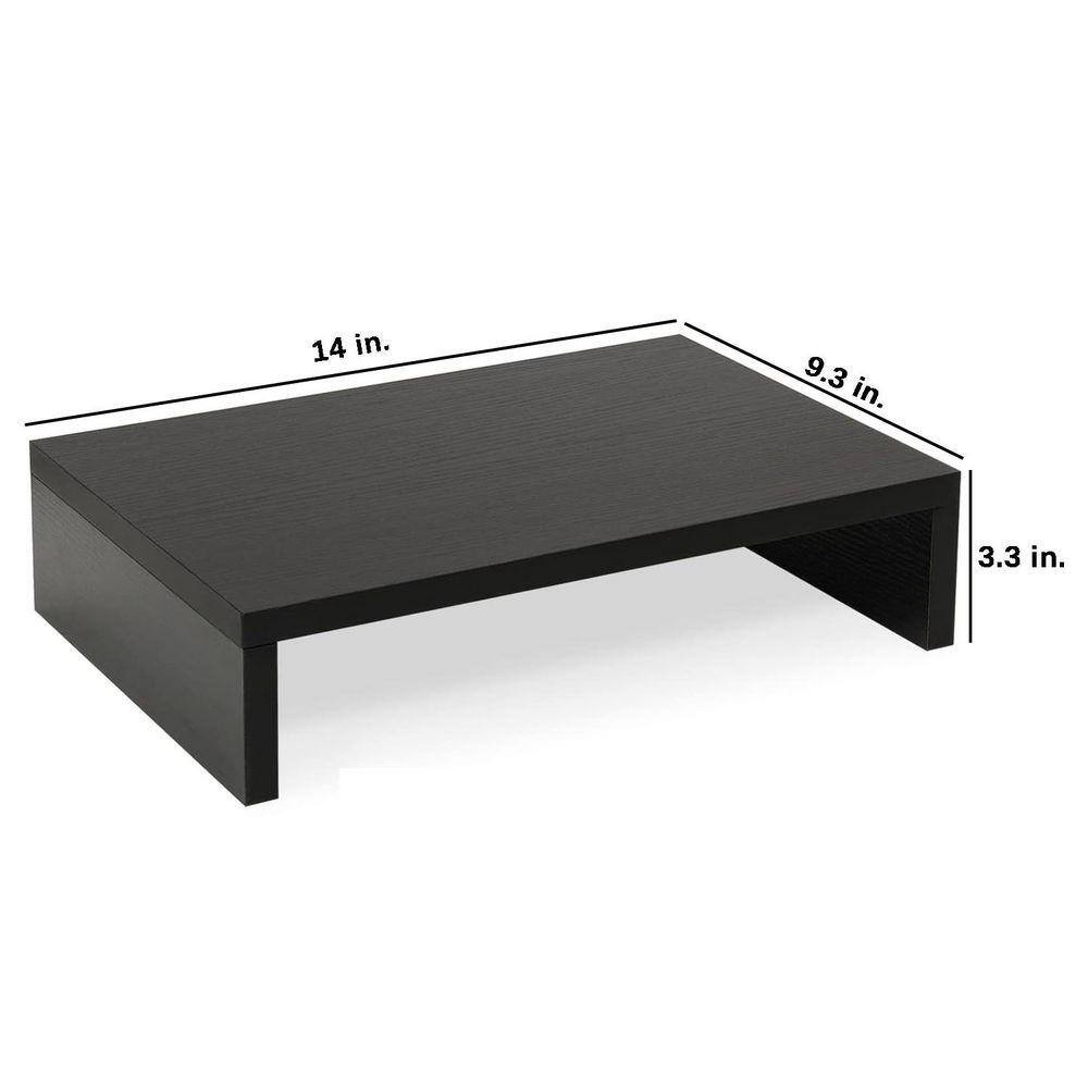 Black 14 In. X 3.3 In. Wood Minimal Desk Organizer Stand, 2-Pack