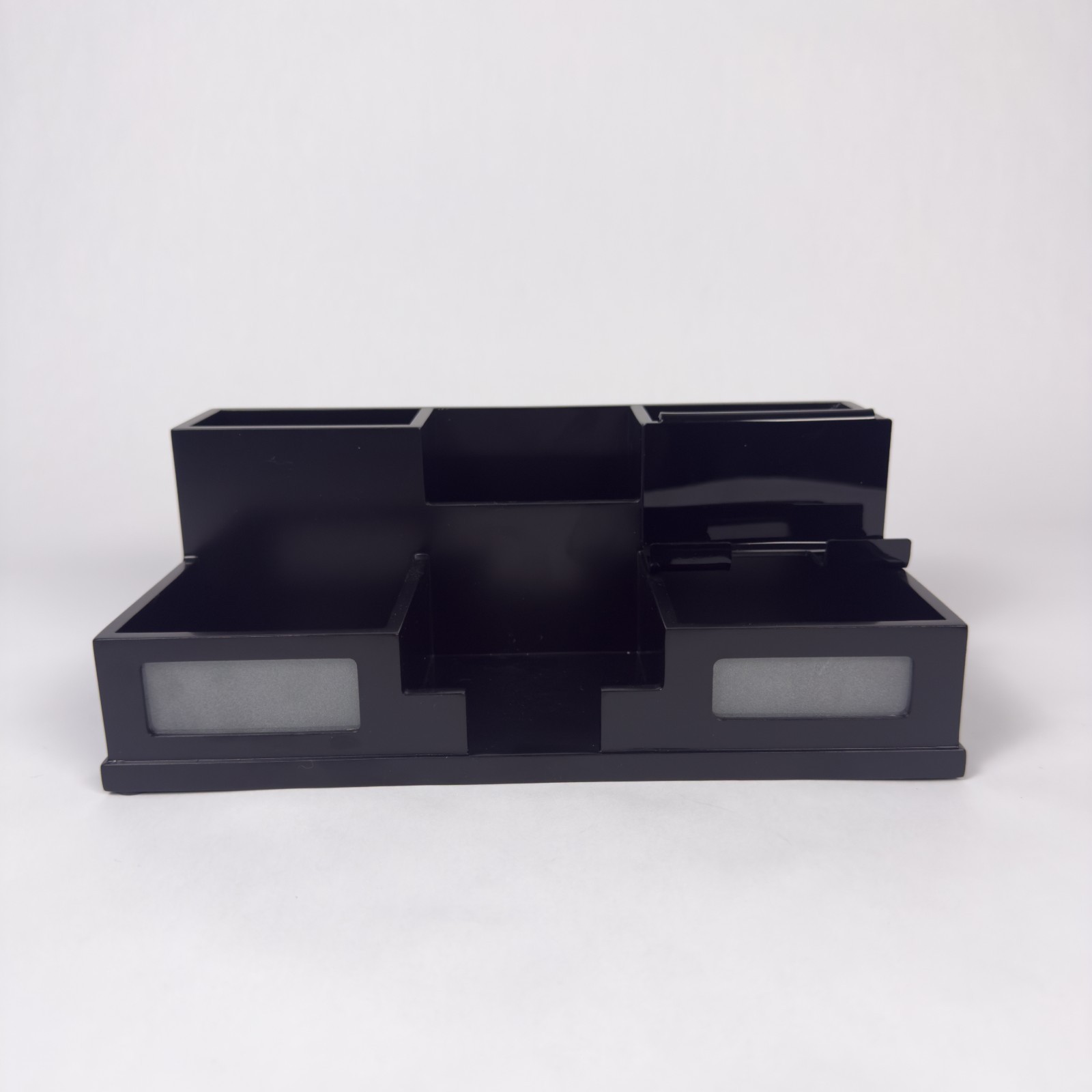 Victor Desk Organizer with Phone & Pen Holder Wood Storage Box for Office Black