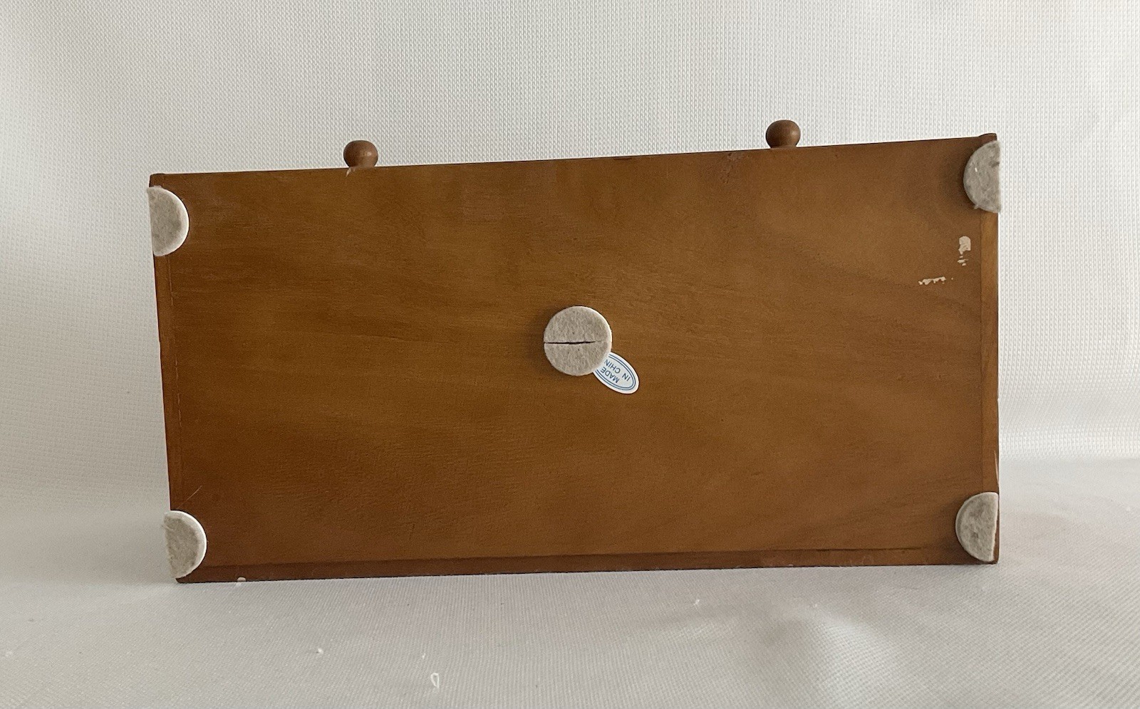 Vtg 31 Day Wooden Desktop Bill/Mail Organizer w/ 31 Slots and Large Drawer READ