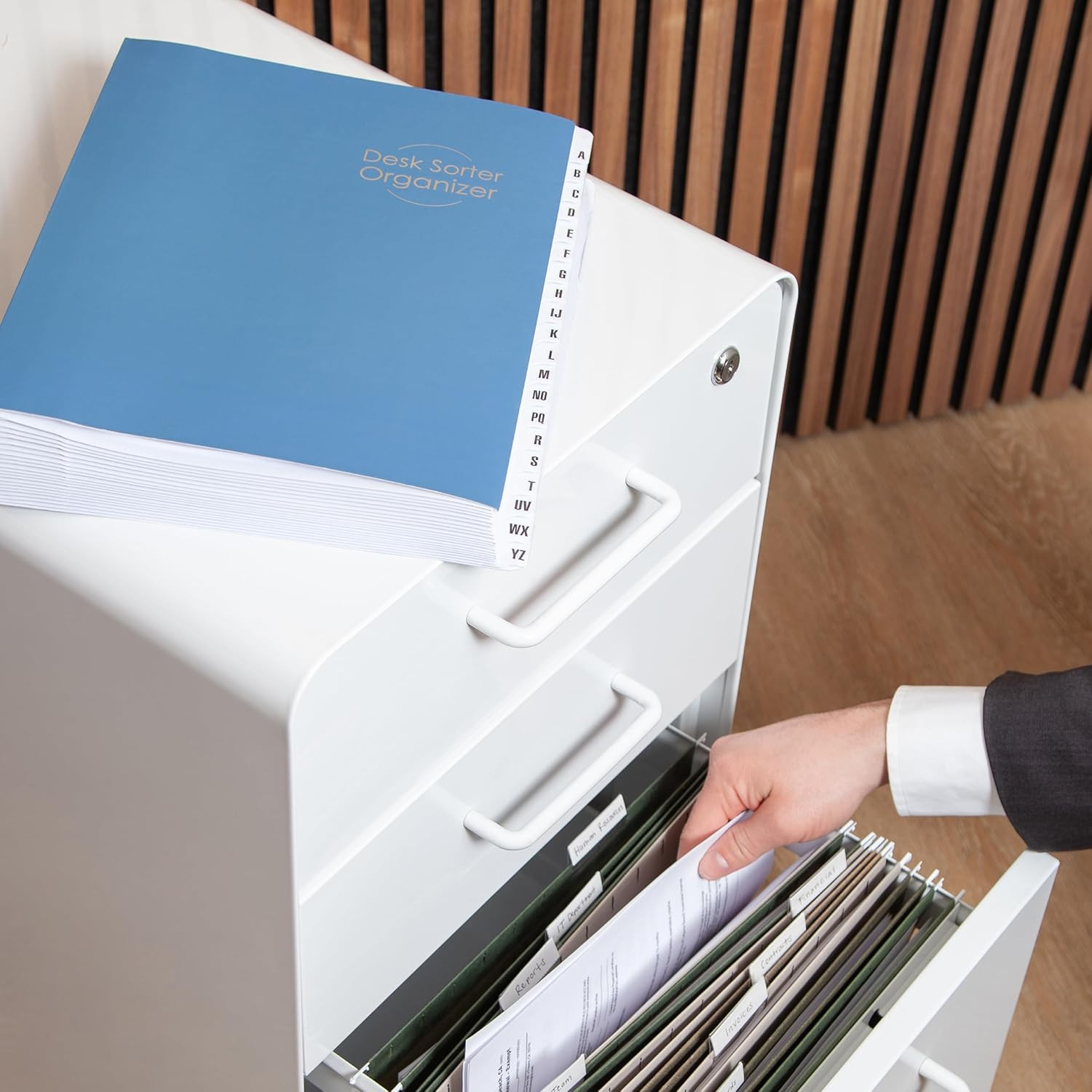 Expandable Office Desk File Sorter, Office Supplies, Alphabetic (A-Z) Desk Organ