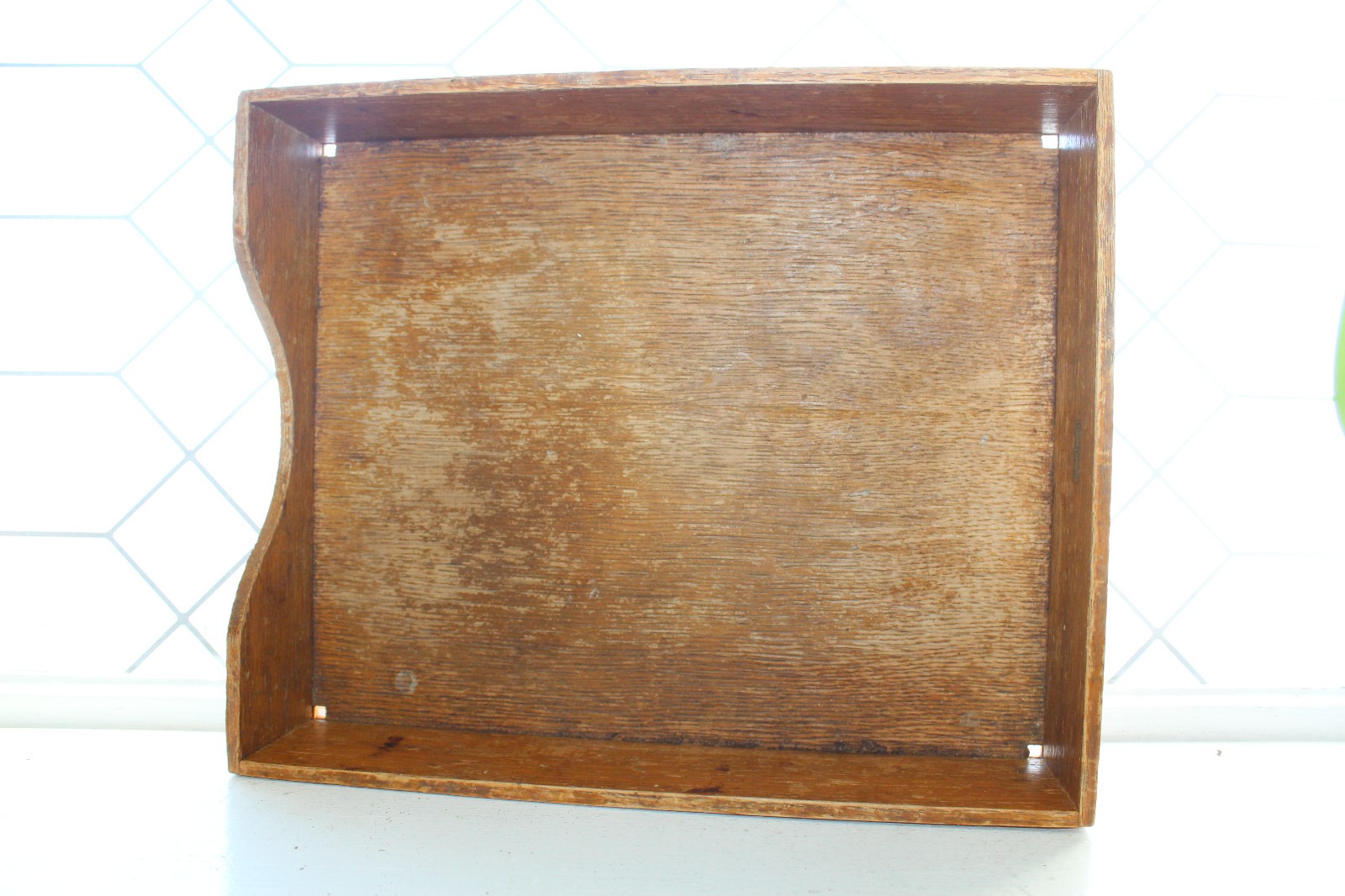 Vintage Mid Century Globe Wernicke Wooden Paper Tray Desk Storage