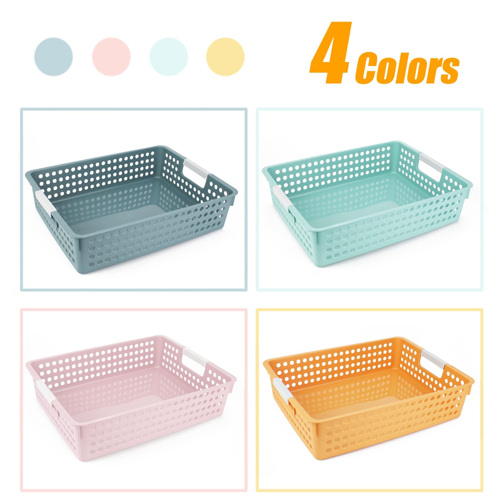 Classroom Turn In Paper Trays Book Baskets Drawers Office Home Desk 4 PCS
