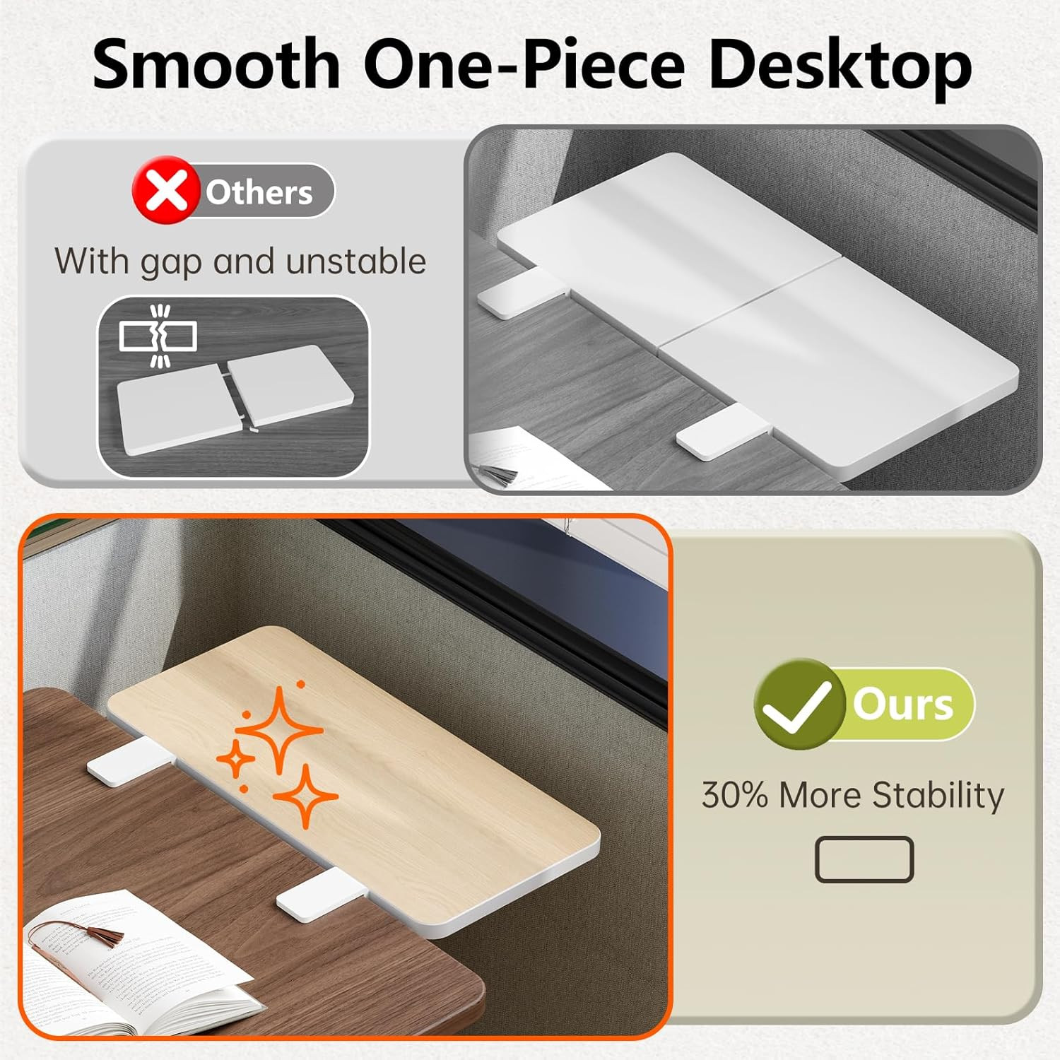 3 in 1 Clamp-On 15.7″×7.5″ Desk Extender, Heavy-Duty Side/Top Desk Organizer She