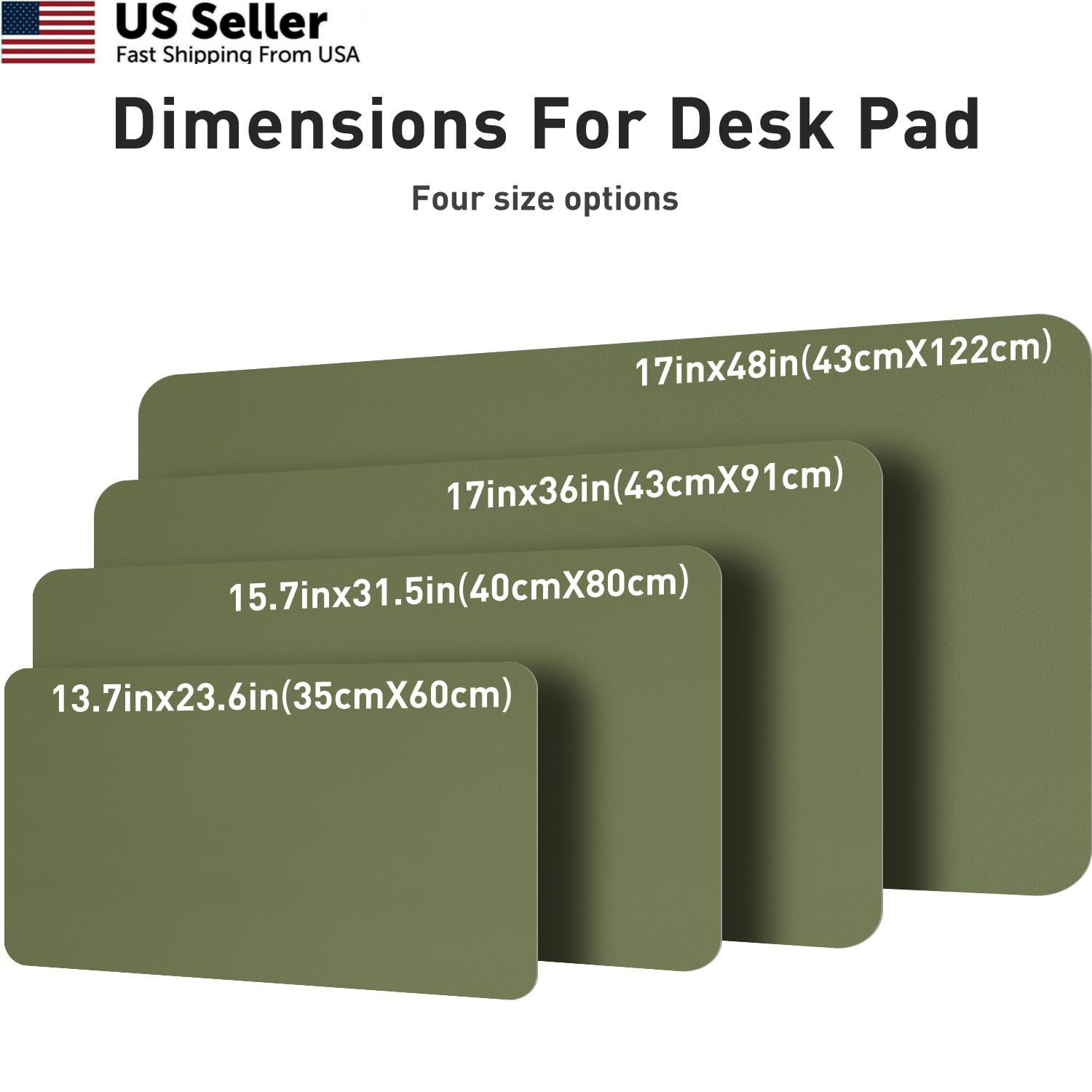 Aothia Desk Protector Mat, Mouse Pad, Non-Slip 23.6″ x 13.7″, Olive Green