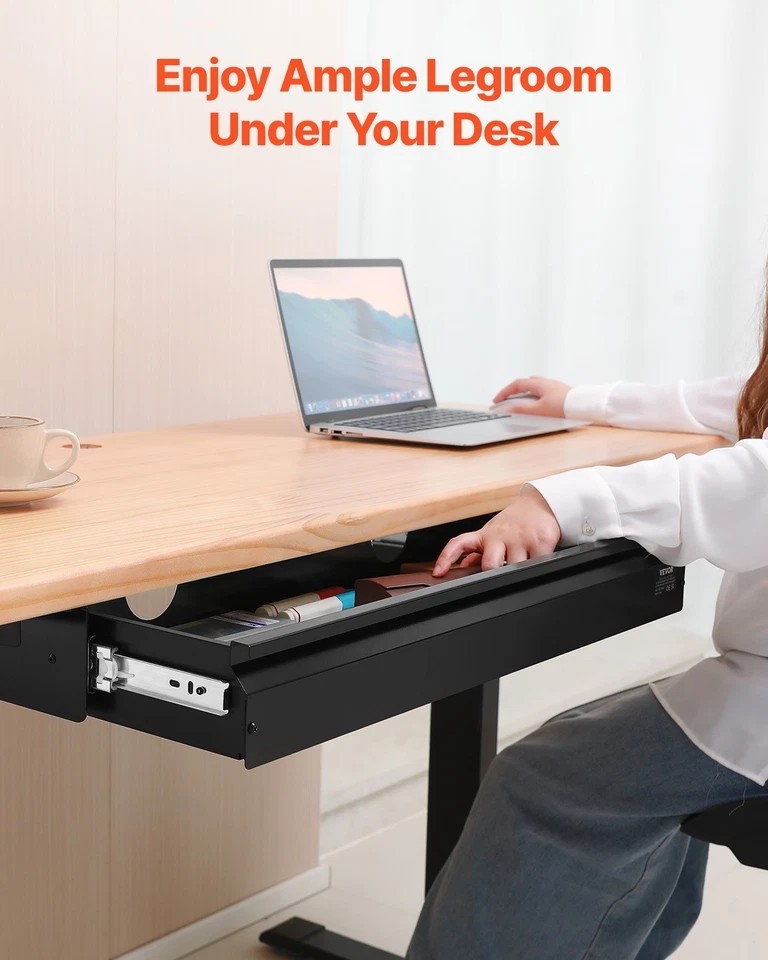 33 in Under Desk Drawer Organizer Slide-out Drawer Space Saver for Office