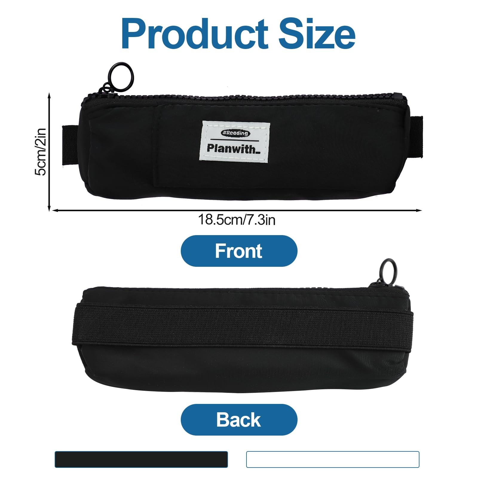 2 Pcs Pen Holder for Notebook with 4 Pcs Paper Clips, Pen Pouch with Adjustab…