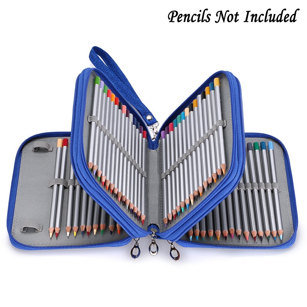Zippered Pencil Case-Canvas 72 Slots Handy Pencil Holders for for Prismacolor…