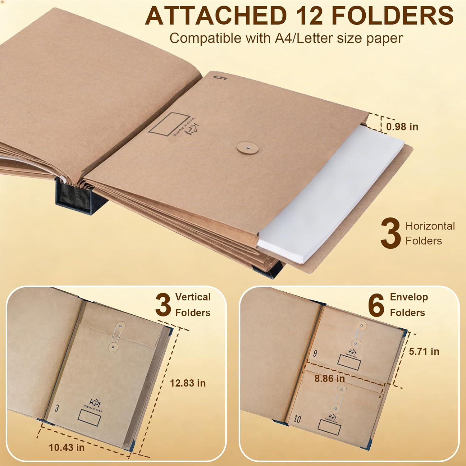 Expandable Important Document Organizer for Family Records, Large Capacity Accor