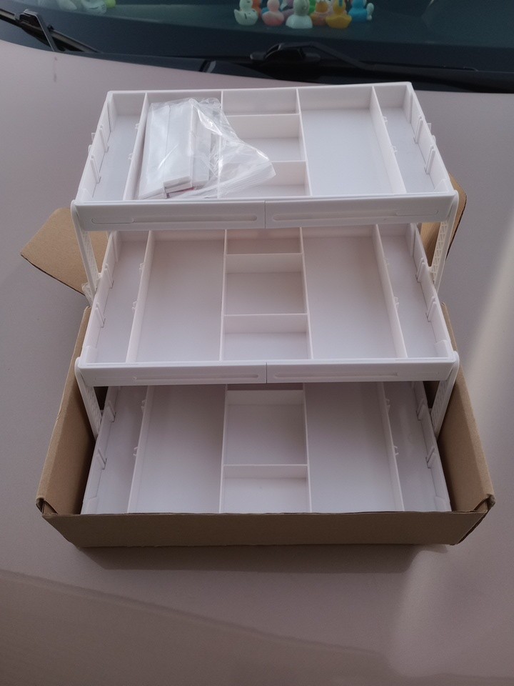 Multi Level Smart Drawer Organizer, Junk Drawer Organizer, 3 Tier Expandable