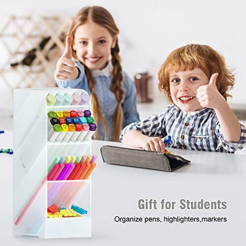 Asten Pen Holder, Pencil Holder for Desk, Pen Organizer for Clear-1 Pack