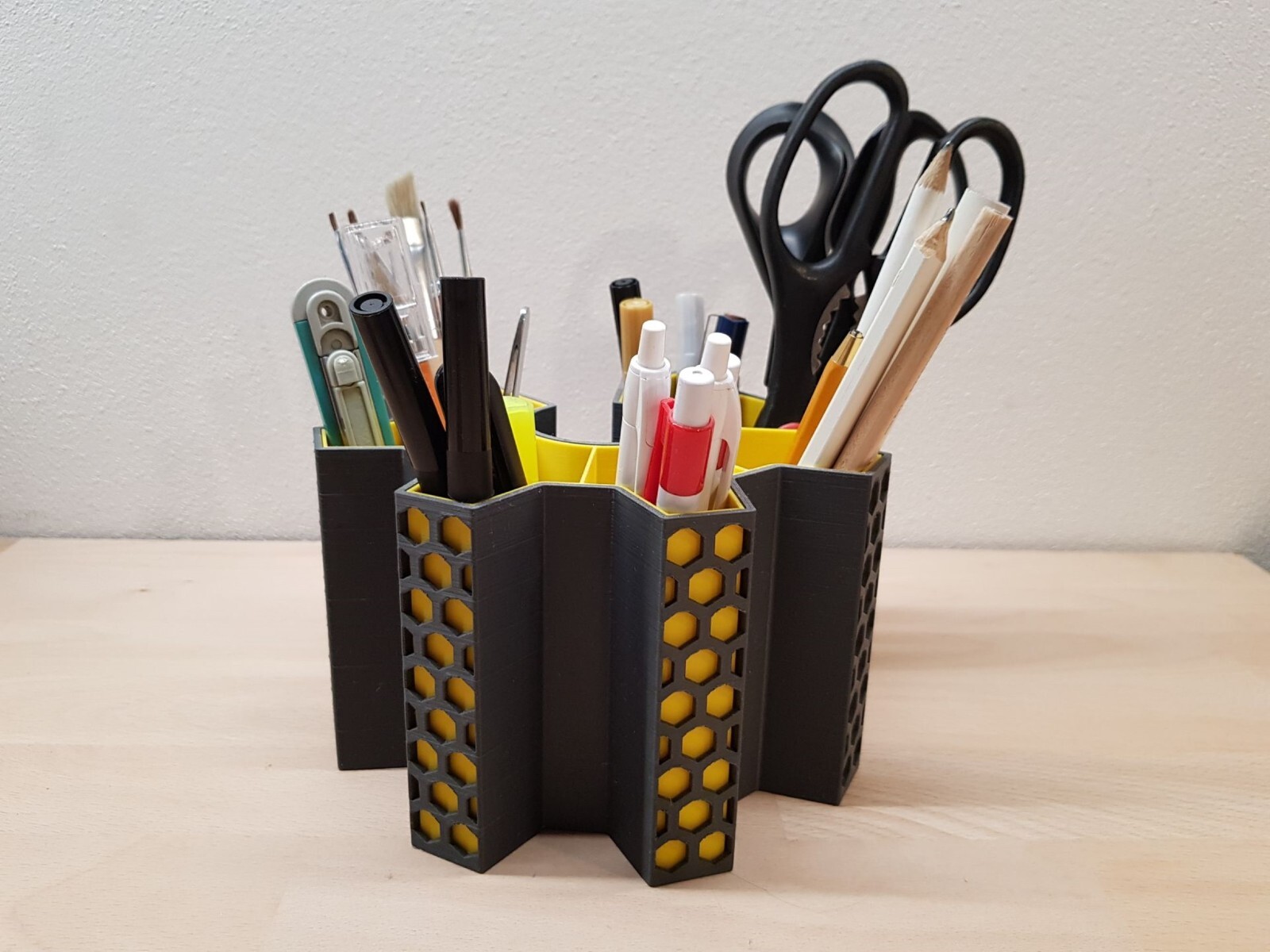 Dual Color Pen and Tools Holder Desk Organizer