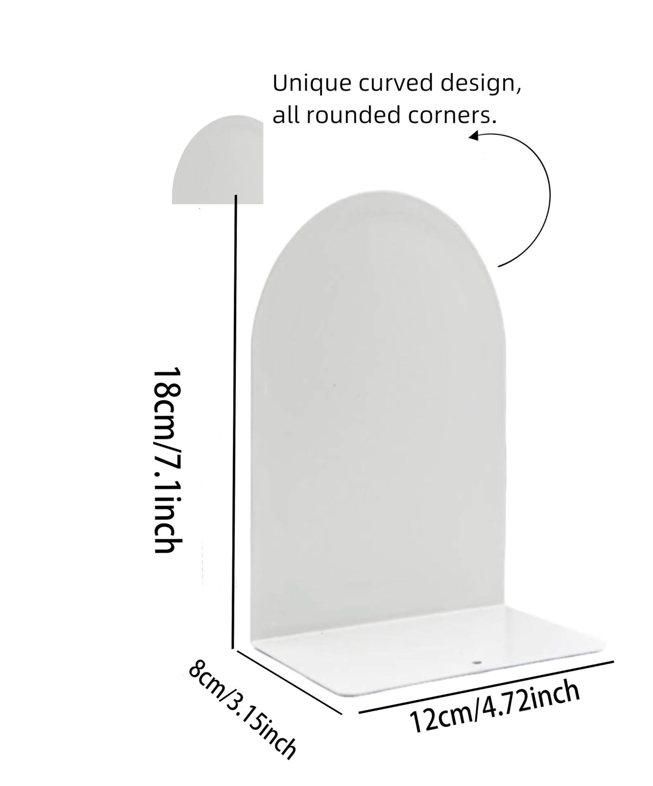 Lulonpon 8 Pieces Book Ends, Bookends, Books Stand, Metal Bookend for White