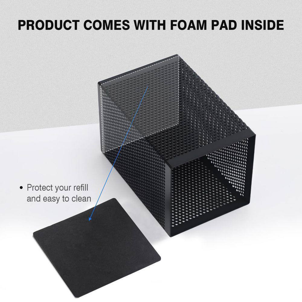 10 Pack Black Mesh Pen Holder Non-Slip Base Foam Pad Metal Wire Pencil Cup Moder