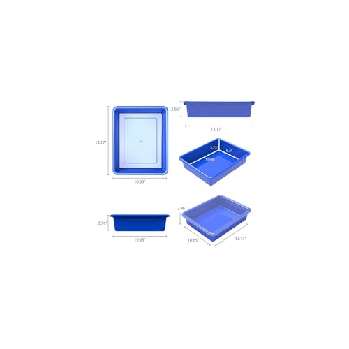 Storex Flat Storage Tray with Lid, Letter Size, 10 x 13 x 3 Inches, 5-Pack