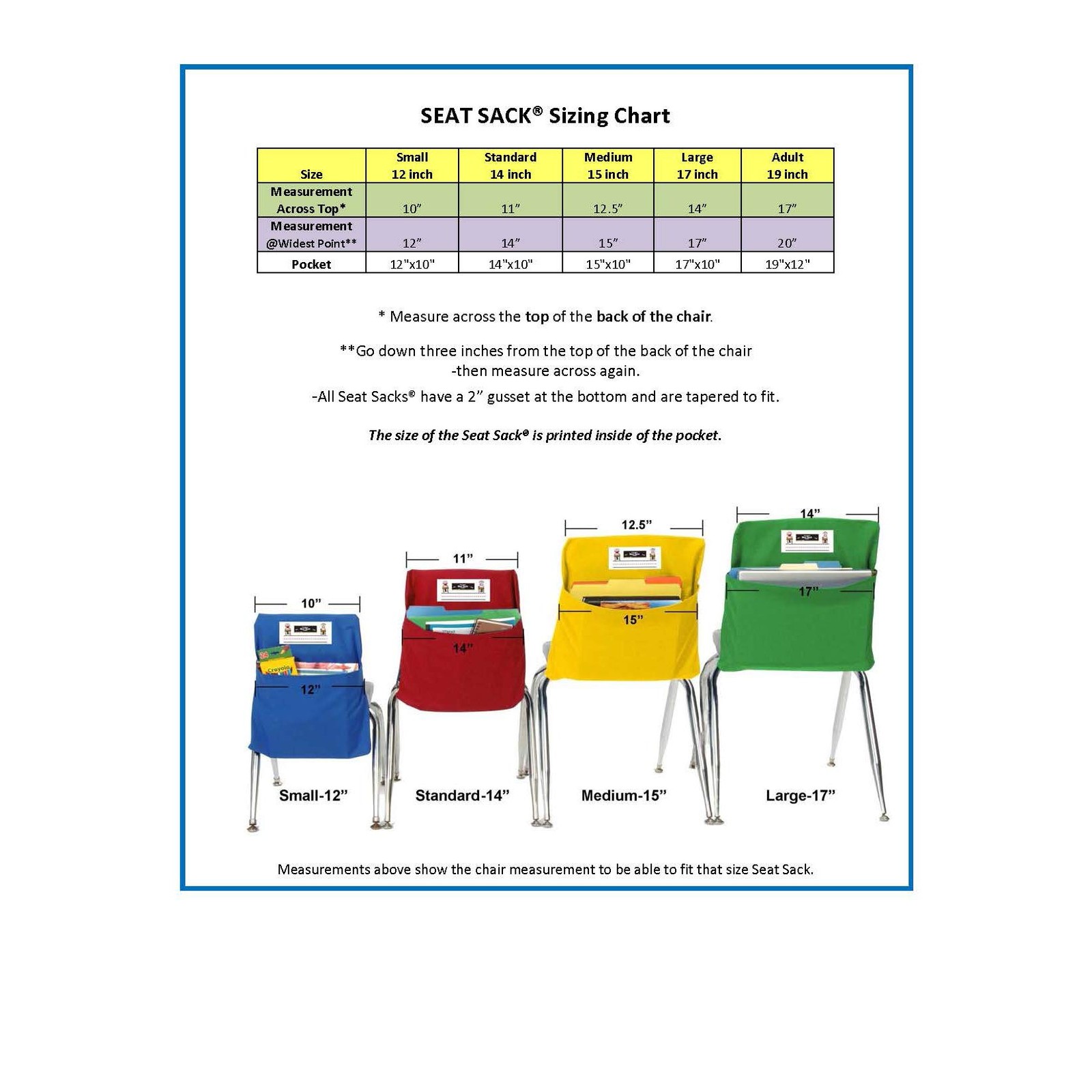 Storage Pocket Standard 14 Inches Green