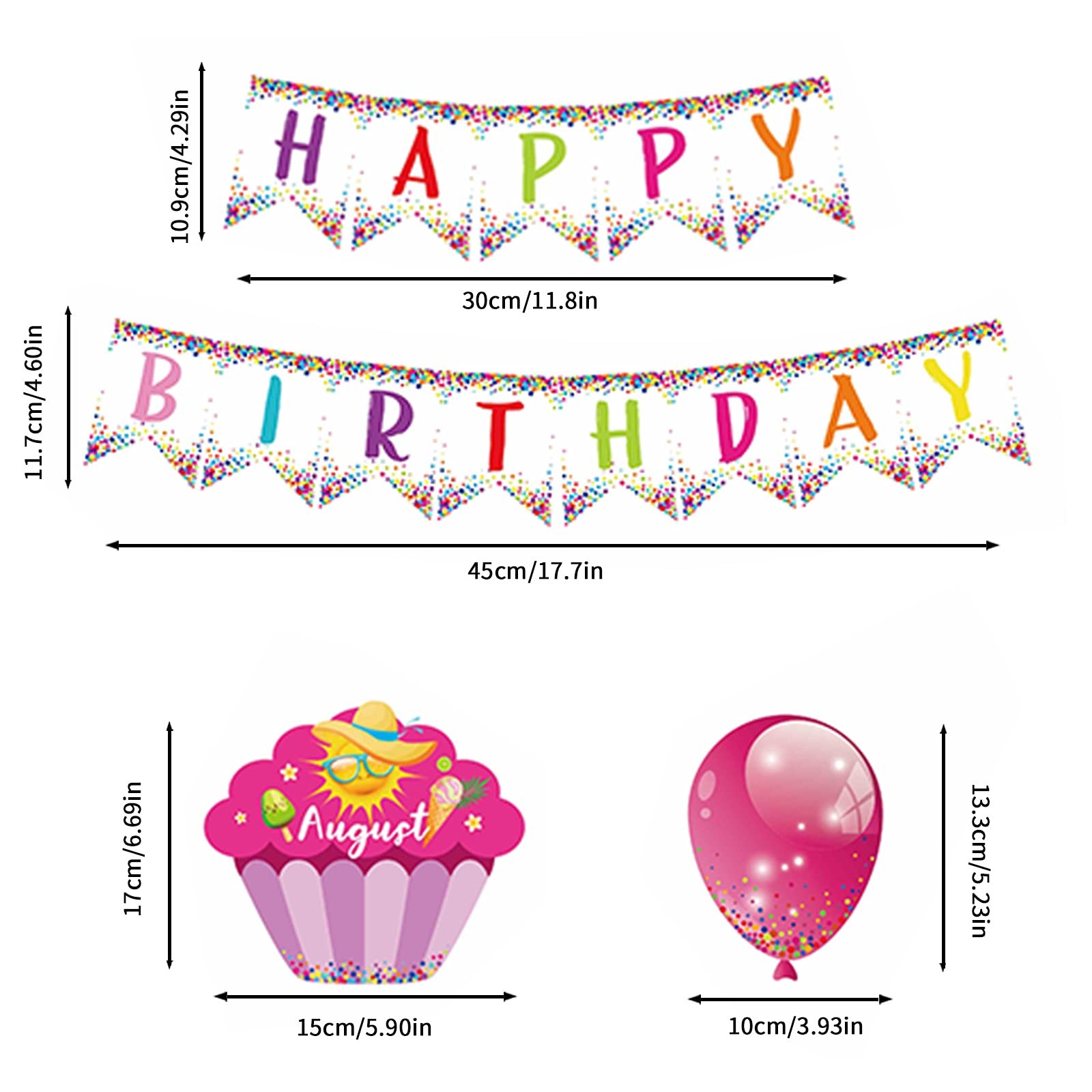 25 Pieces Happy Birthday Bulletin Board Decorations Set Colorful Multi Color
