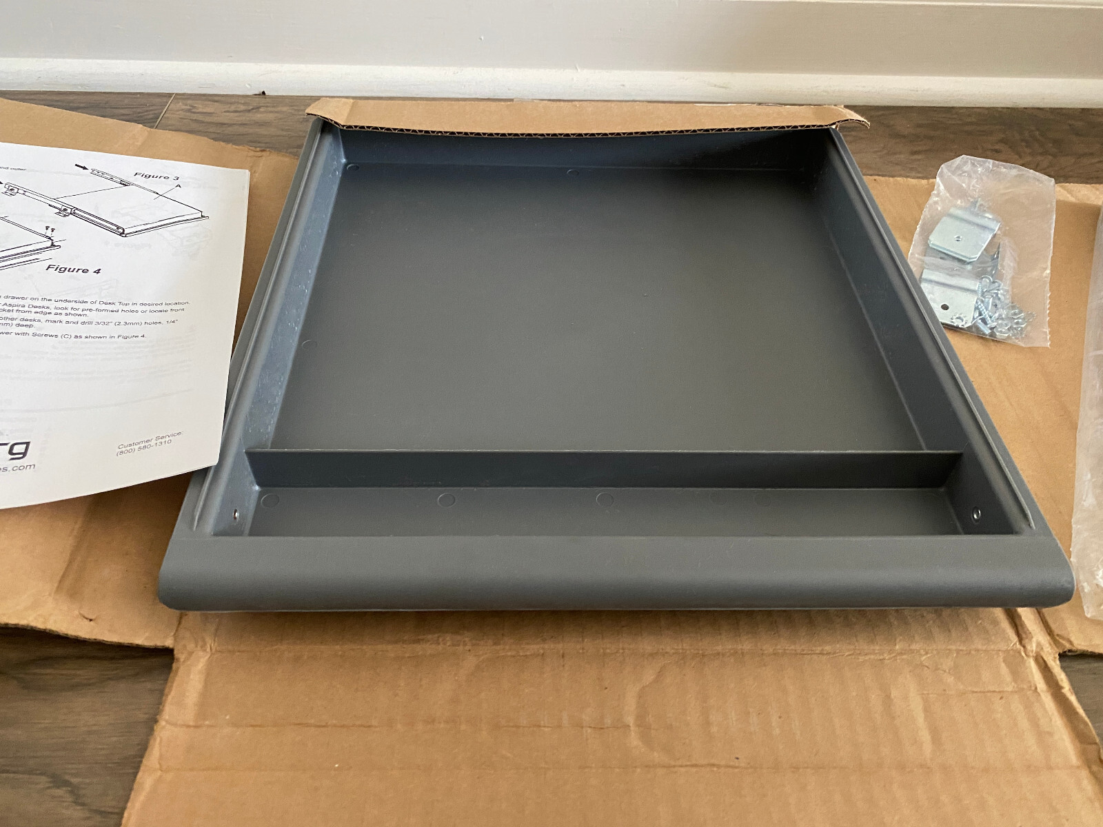Iceberg ICE95452 Aspira High-Density Polyethylene 14″ Desk Utility Drawer, Gray