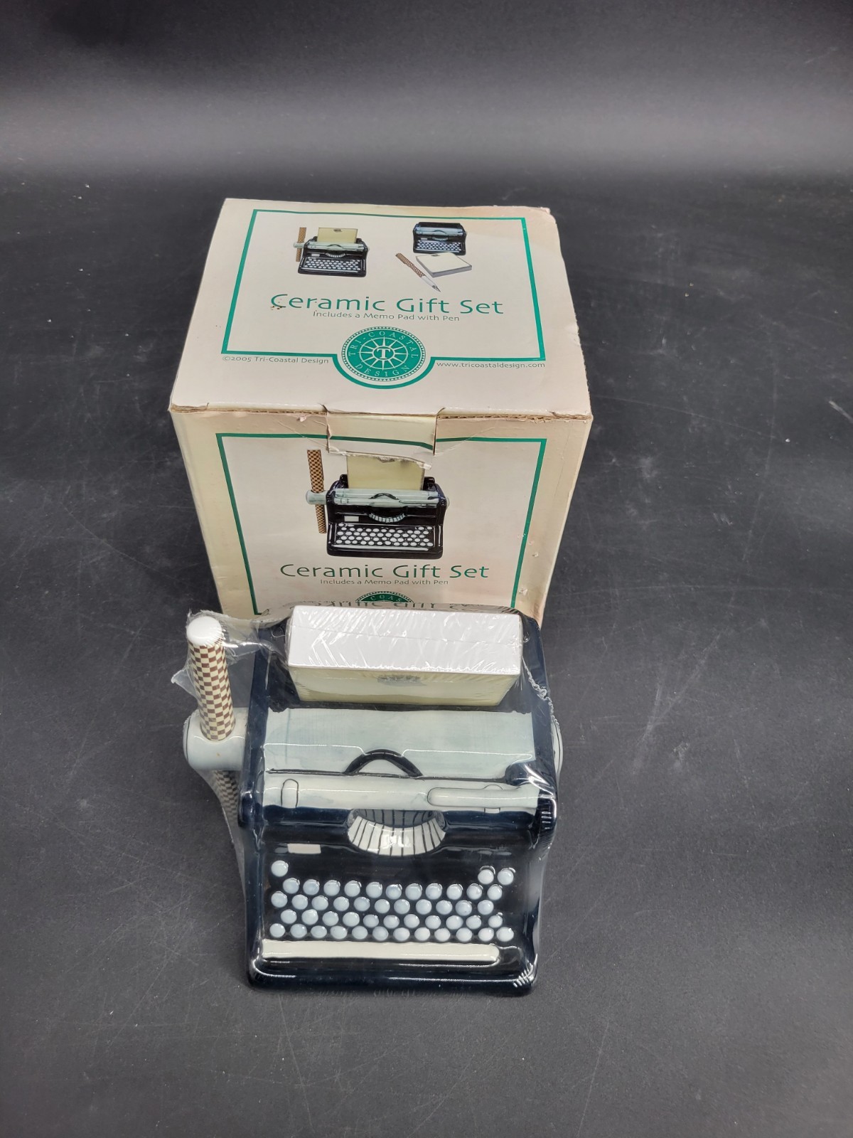 Vintage 2005 Typewriter Shape Ceramic Gift Set by Tri-Coastal Design -New In Box