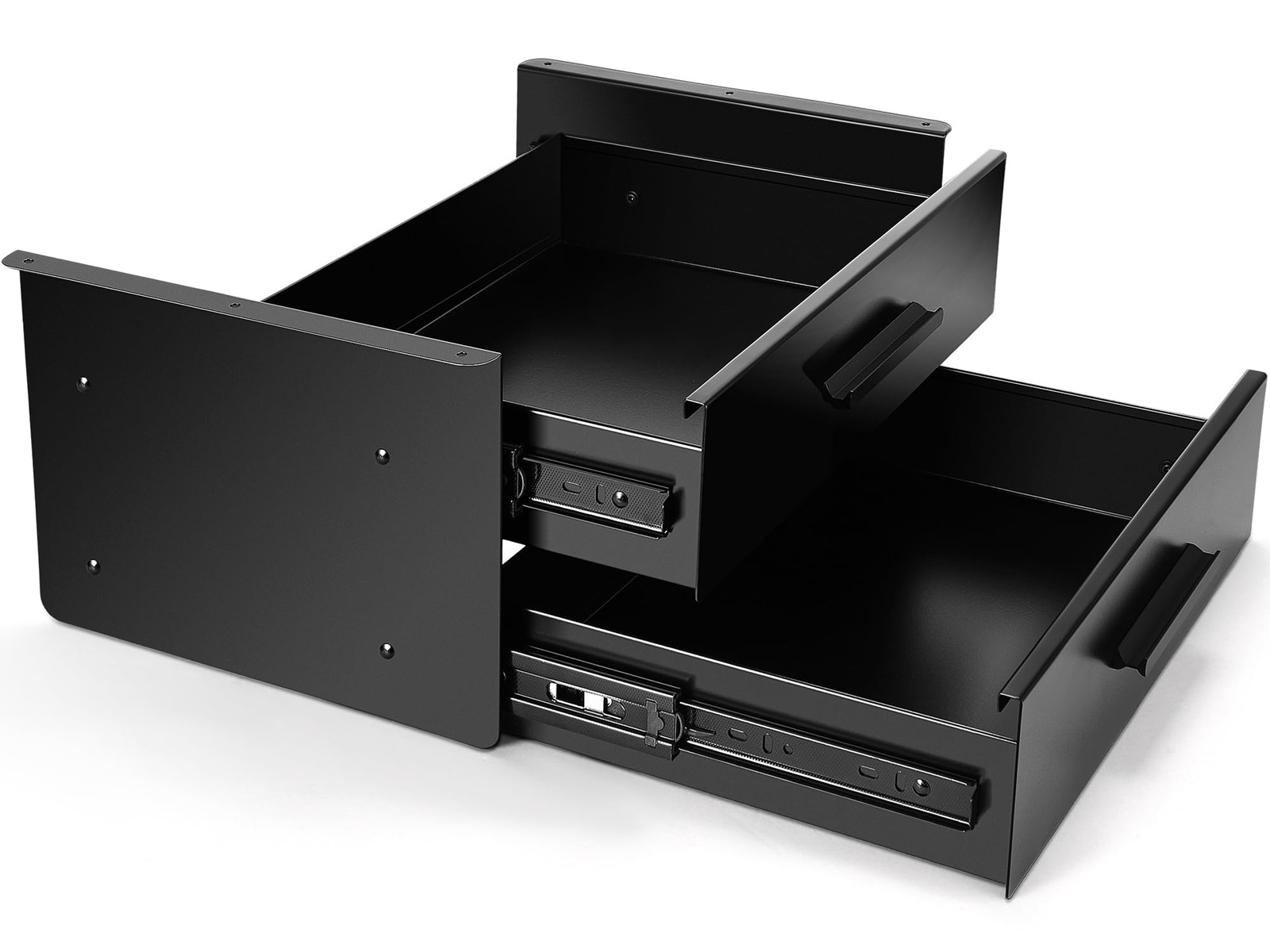 Menkxi 16” Under Desk Drawer Slide-out Steel 16 x 12 x 8 Inch, Black