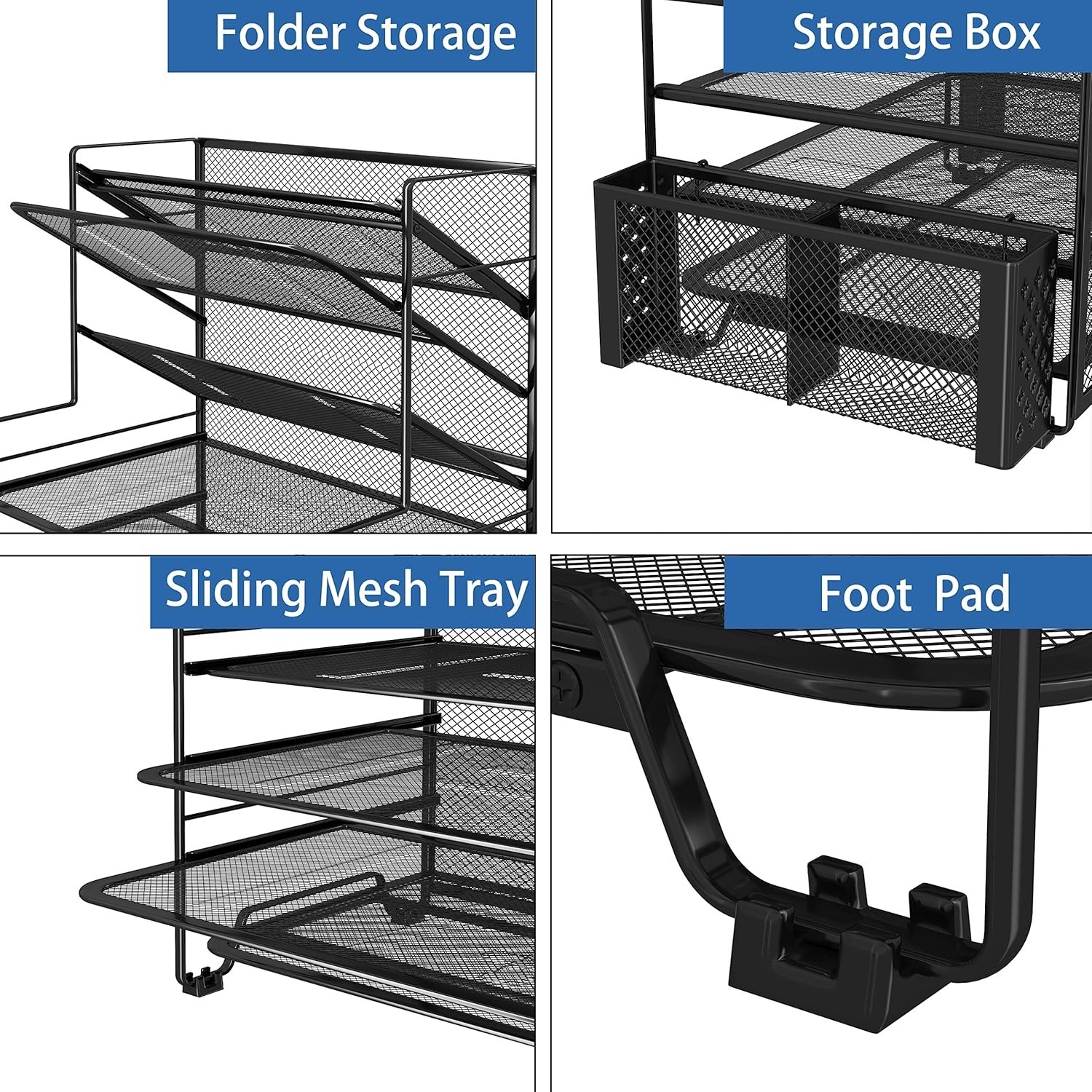Large Capacity 7-Tier Letter Tray and Pen Holder for Efficient Desk Organization