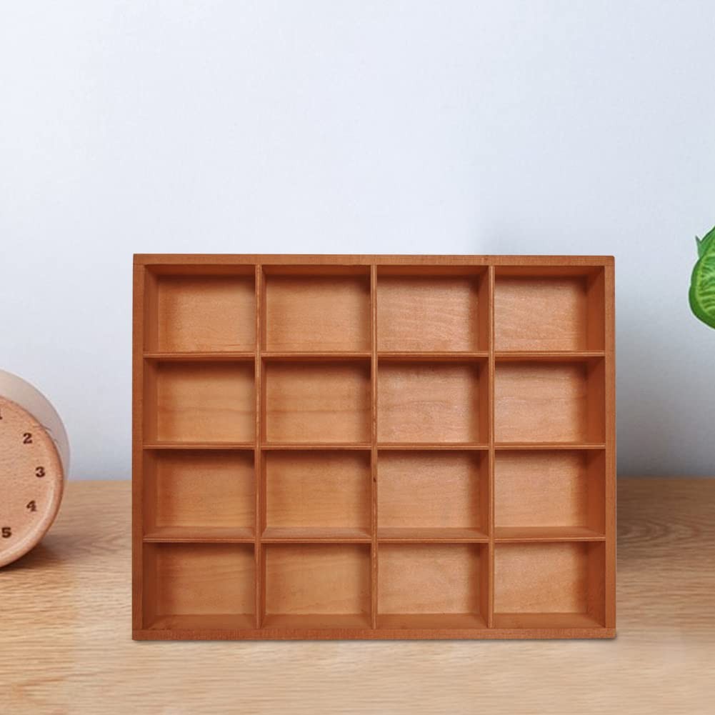 1Pc Wooden Drawer Organizer,16 Compartments Divided 13.4″ x 10.6″ x 2″, Brown