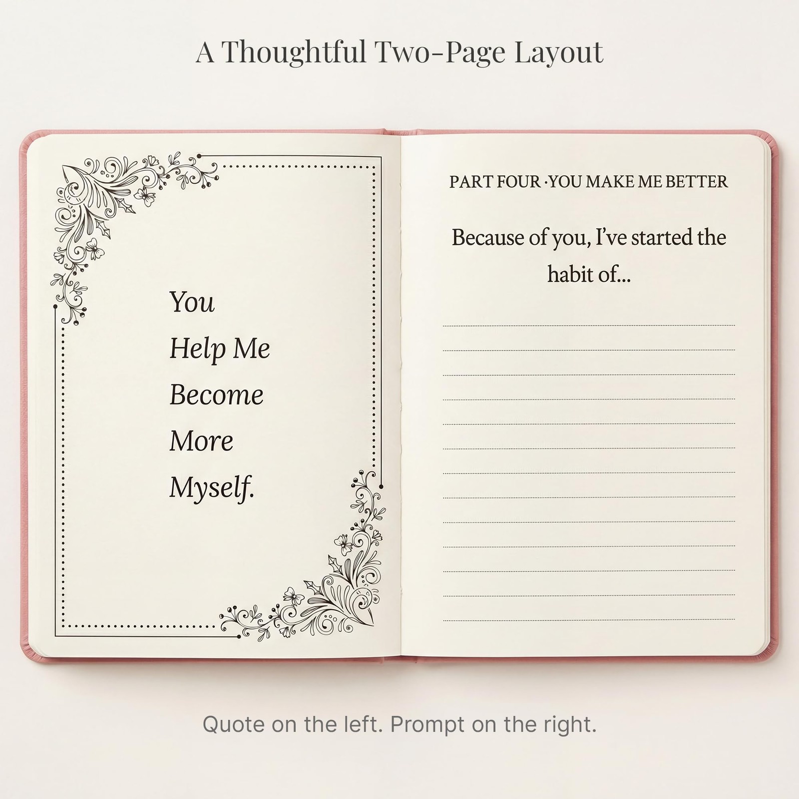YOELOVE What I Love About You Leather Book – 30 Reasons Why I You, Pink