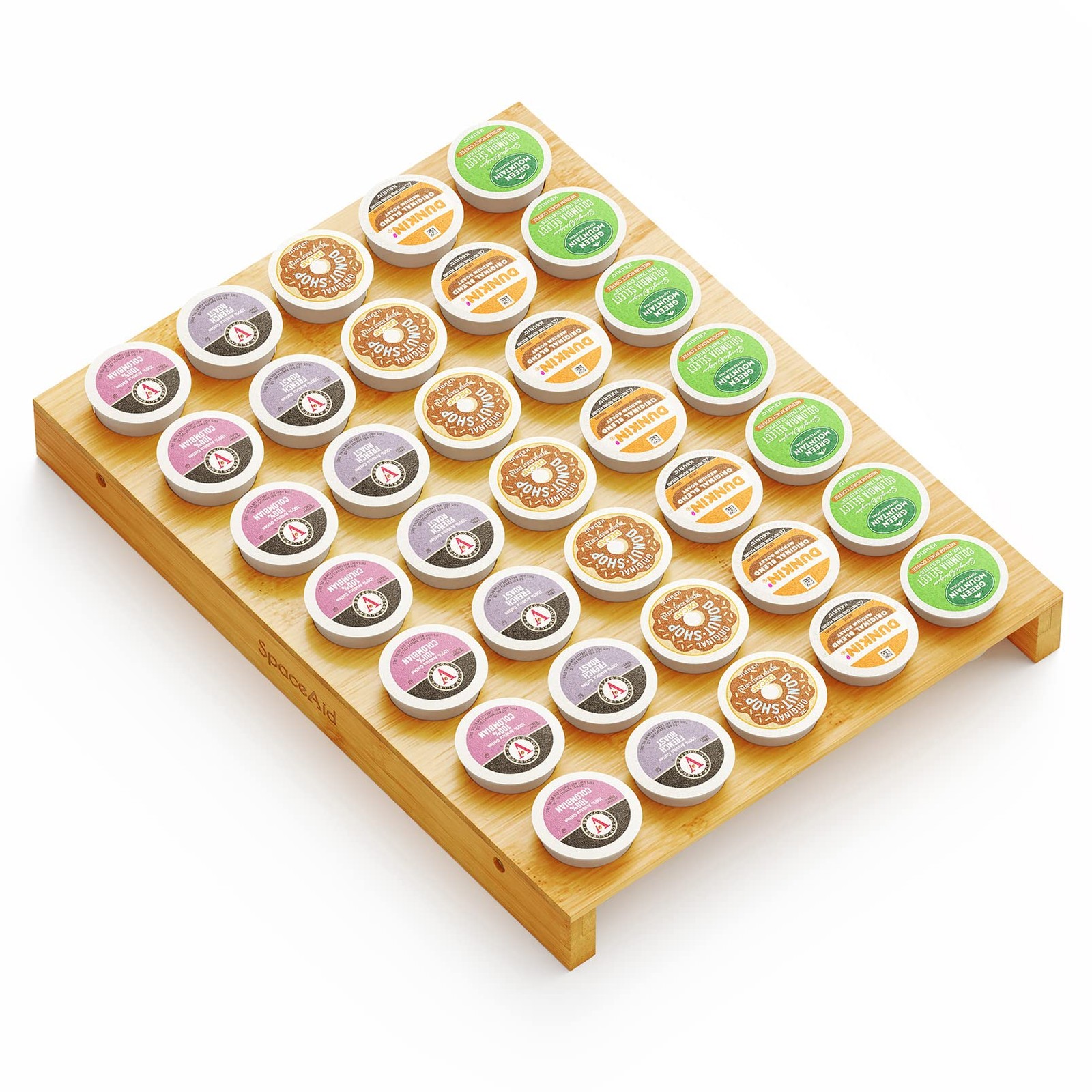 SpaceAid Bamboo K Cup Drawer Organizer Insert, Kitchen K Cups Coffee bamboo