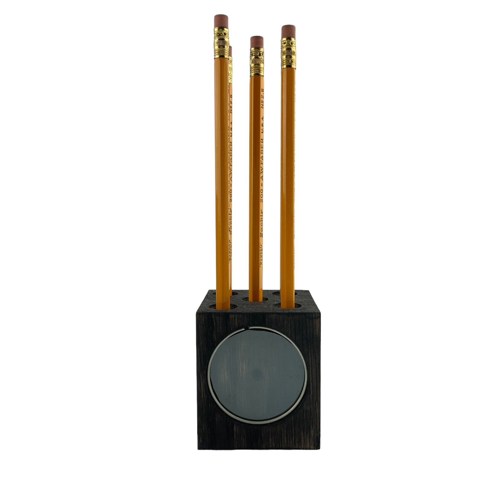 Pencil Holder Handmade w Faber Saphir Pencils Junior Achievement Craft