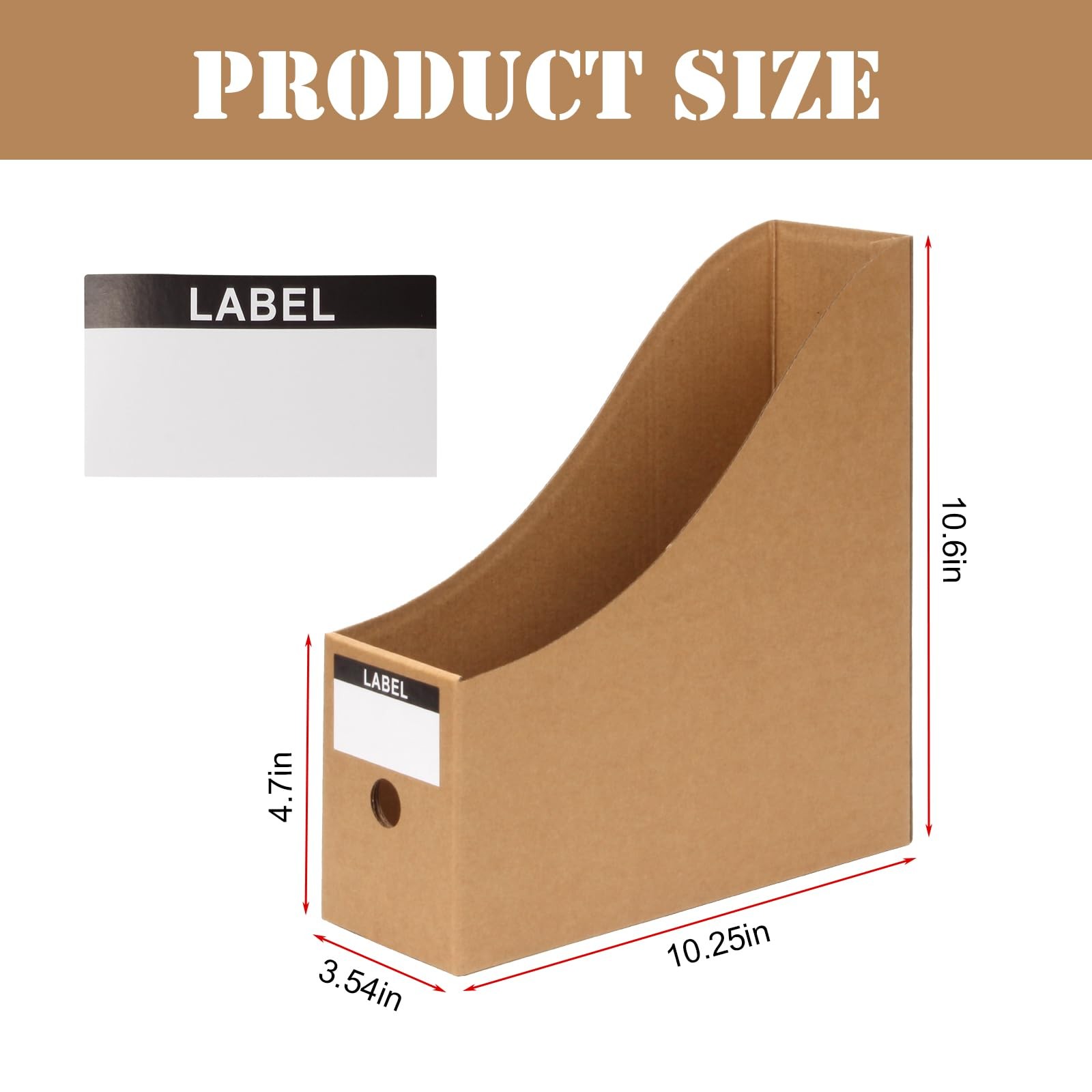 DIICCYO 12 Pcs Cardboard Magazine File Holder Boxes with Medium, brown