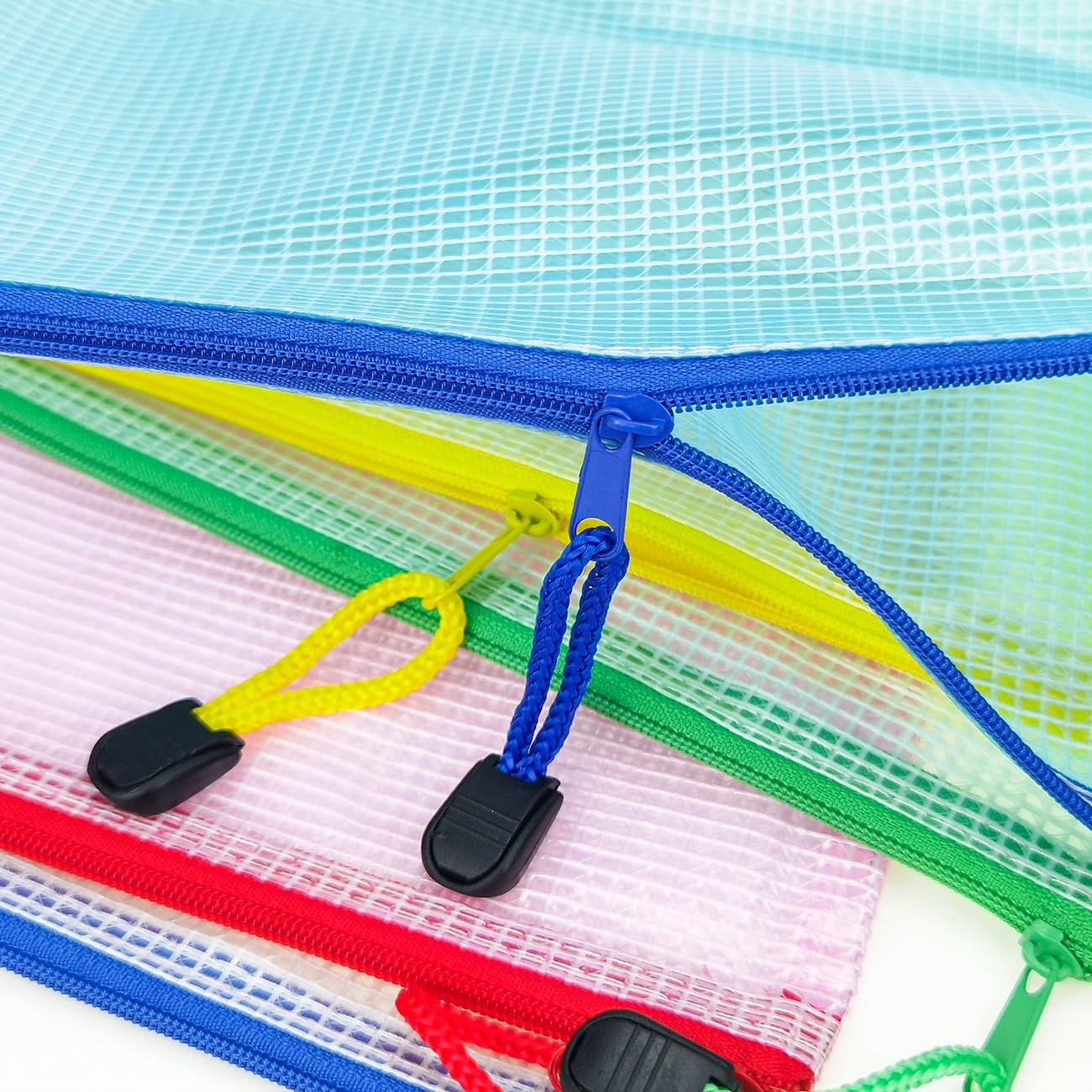 10 Pcs Zipper File Bags, Waterproof Plastic Mesh Pouch for Office School, Boa…