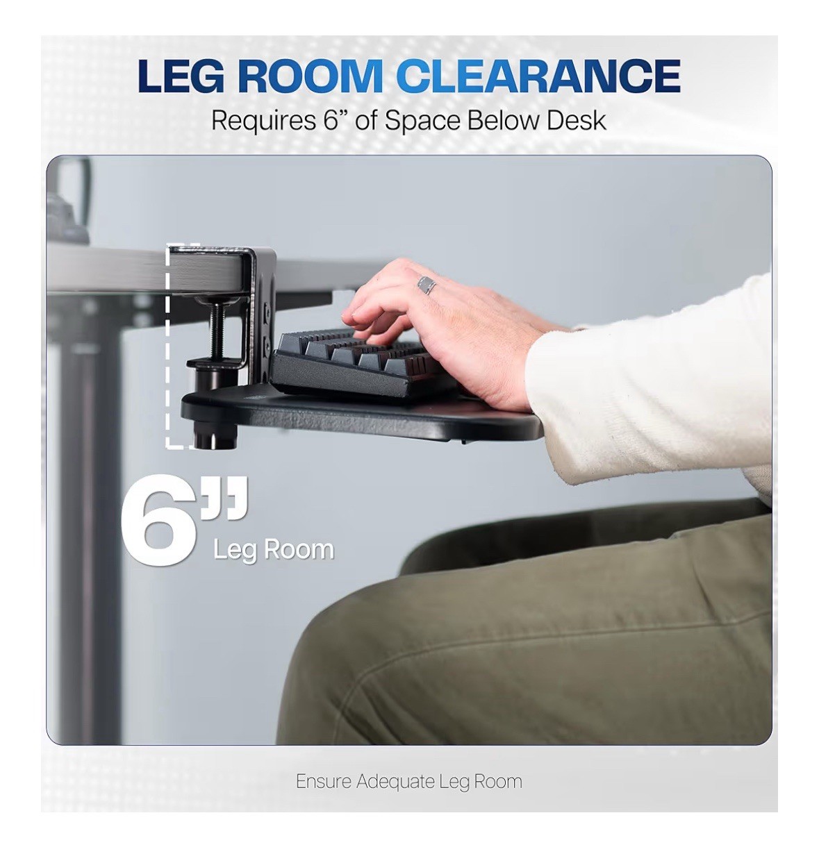 VIVO Clamp On Keyboard Tray 23×10 Rotating Under Desk Ergonomic Black