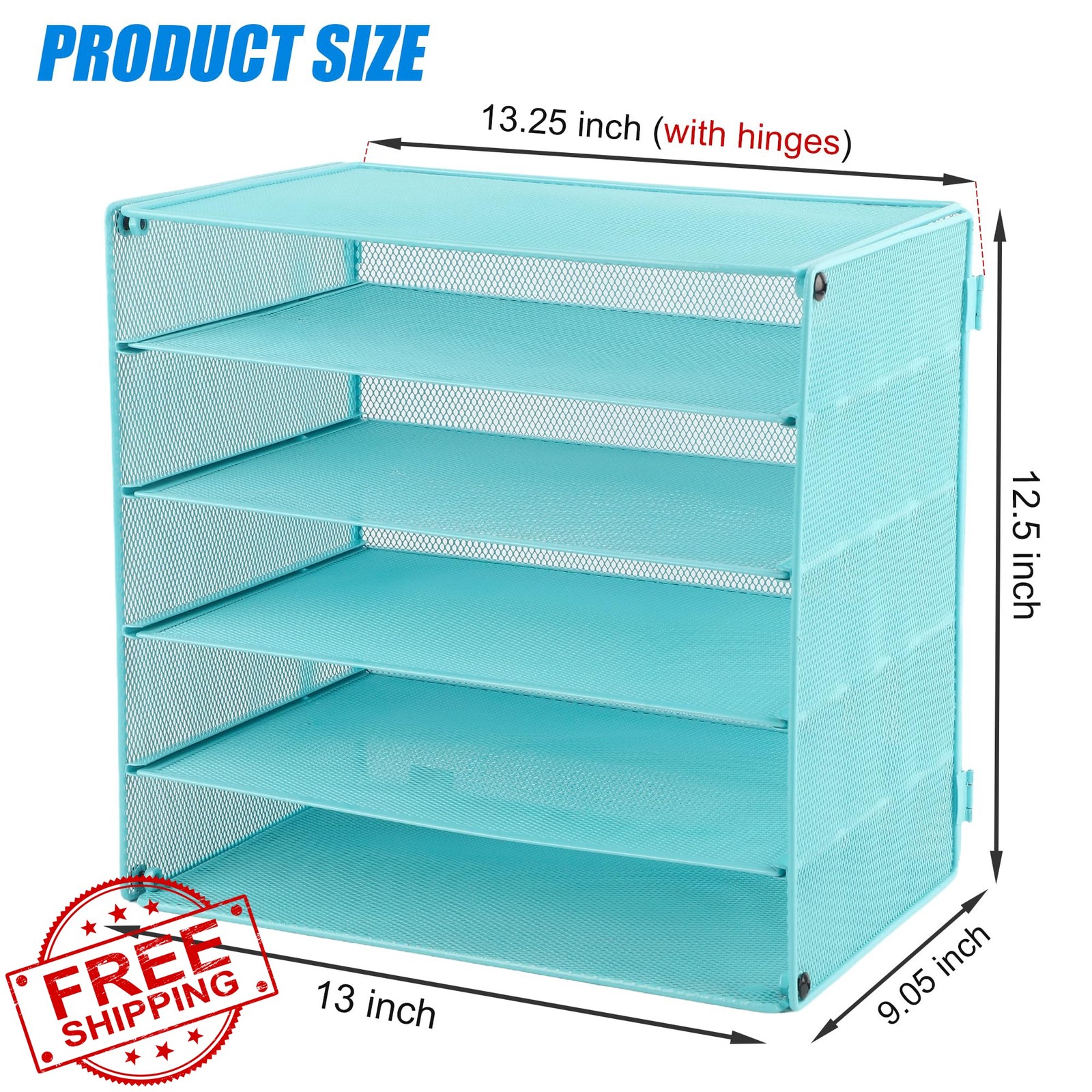 EASEPRES 5 Tier Desk Organizer Tray Blue