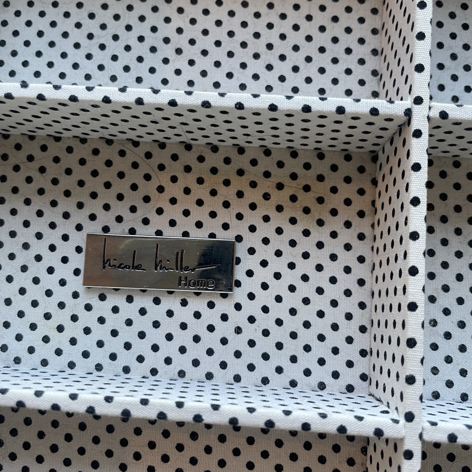 Nicole Miller Tray 10 X 7.5 Black And White Polka Dots