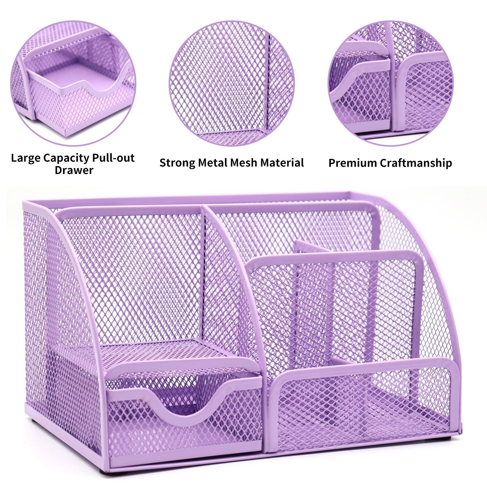 Purple Desk Organizers and Accessories,12pcs Office Accessories