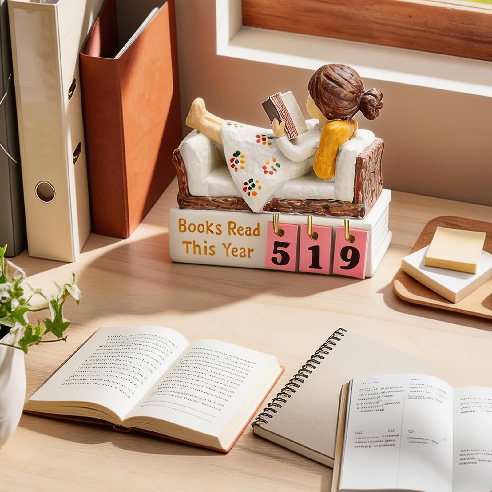 Books Read This Year Counter Book Lover Tracker Home Library Shelf Decor