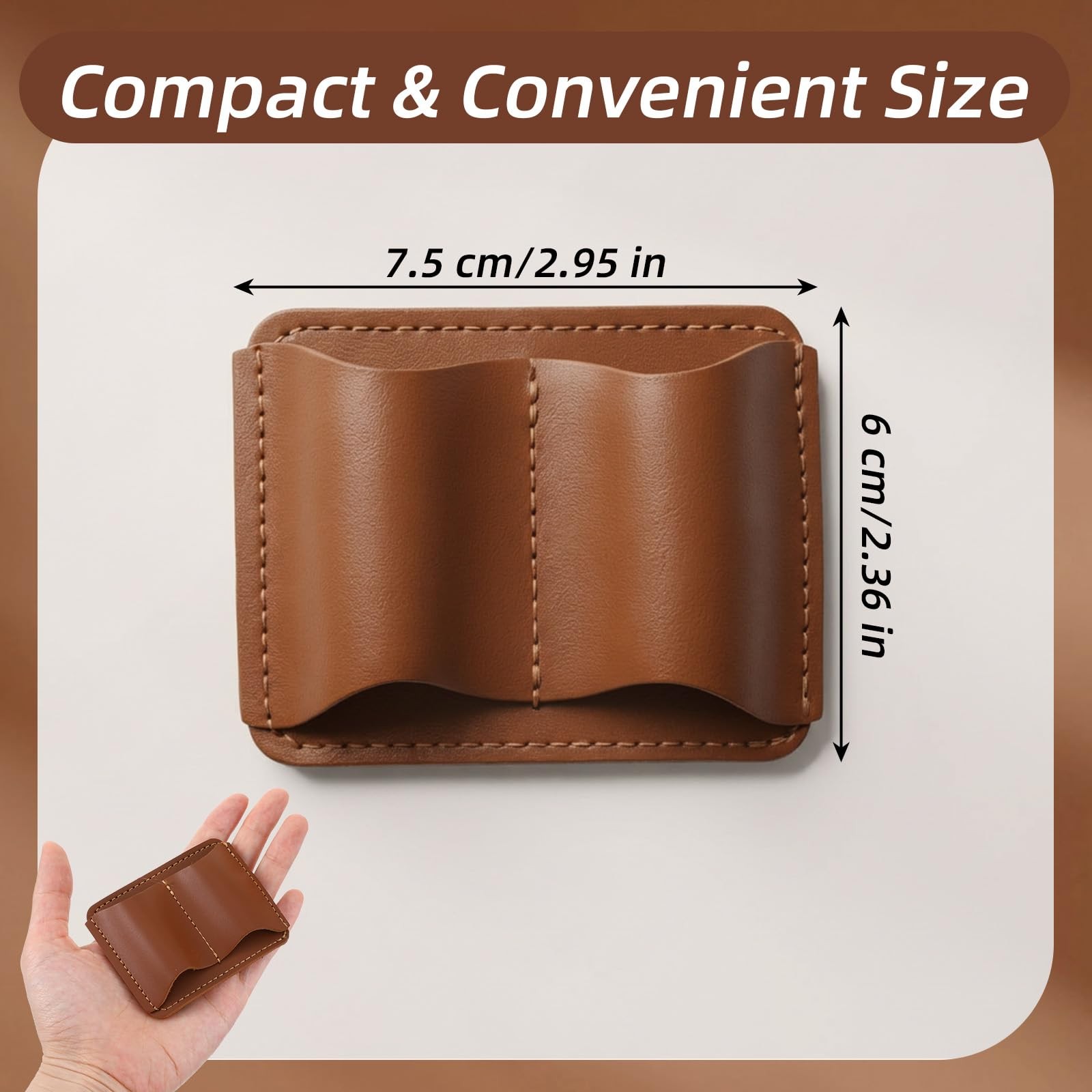 Leather Pen Holder for Notebook 2.9 x 2.3Inch Pen Holder Clip Double Slot Pen…