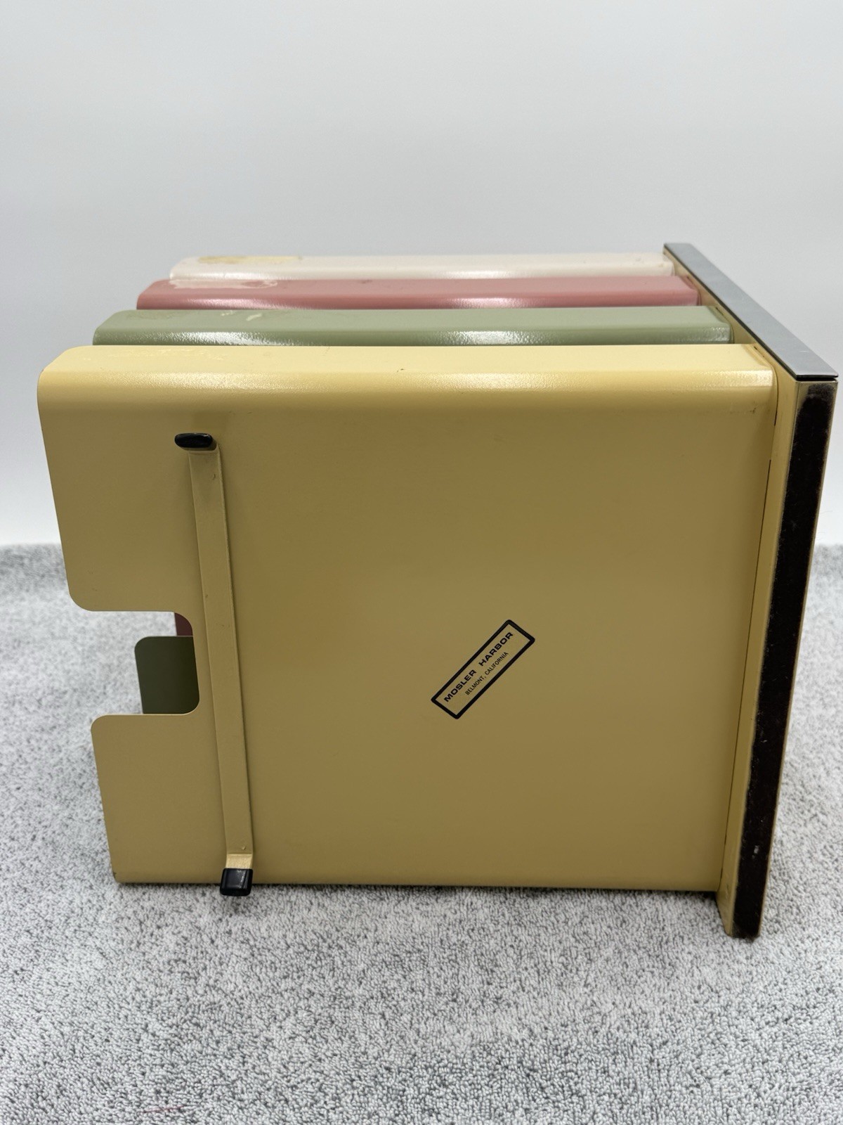 Vintage Mid Century MCM Mosler Harbor Heavy Metal Desk Paper Organizer 4 Shelf