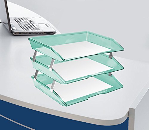 Acrimet Facility 3 Tiers Triple Letter Tray (Clear Green Color)