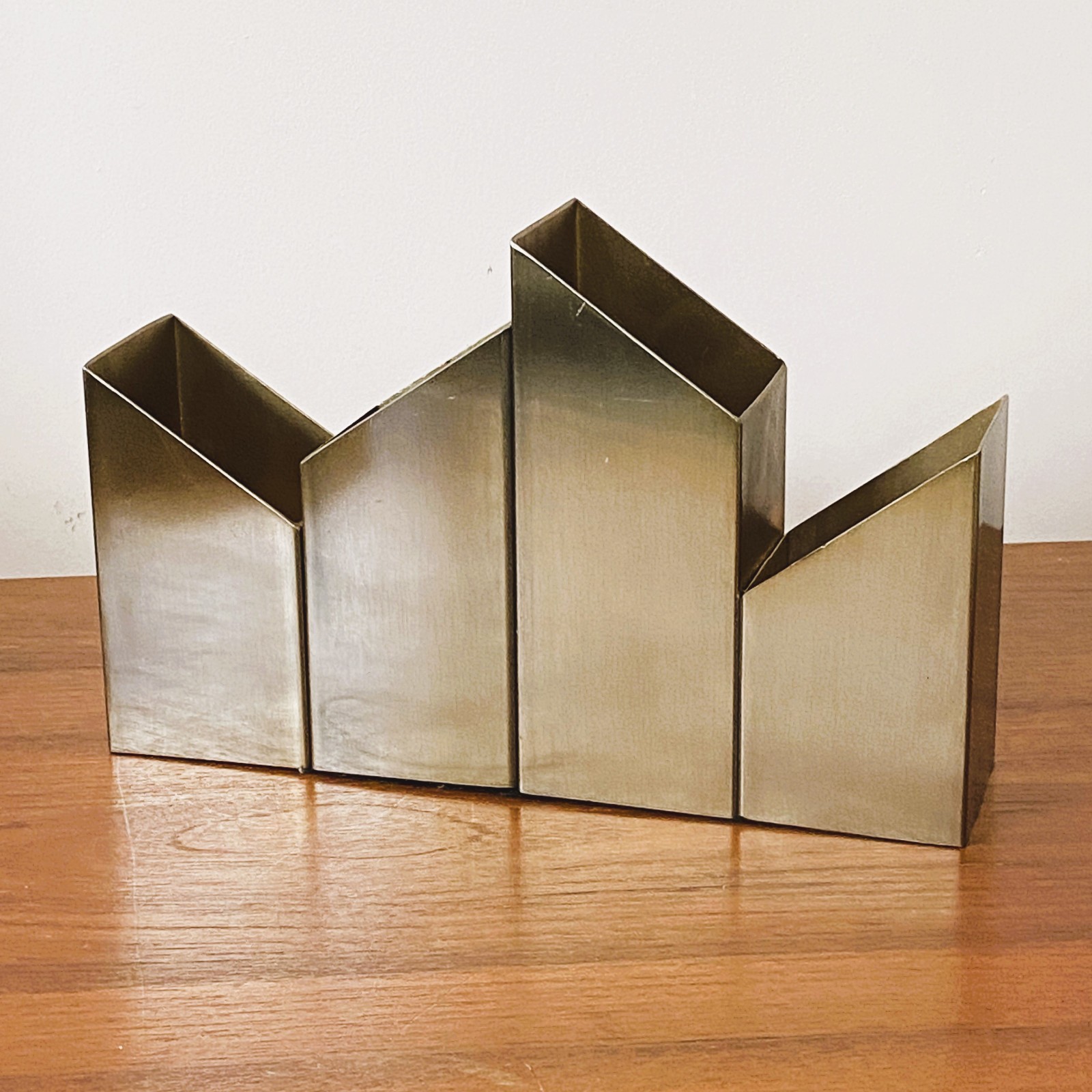 Nate Berkus Asymmetrical Desk Organizer, Brass With Brushed Finish
