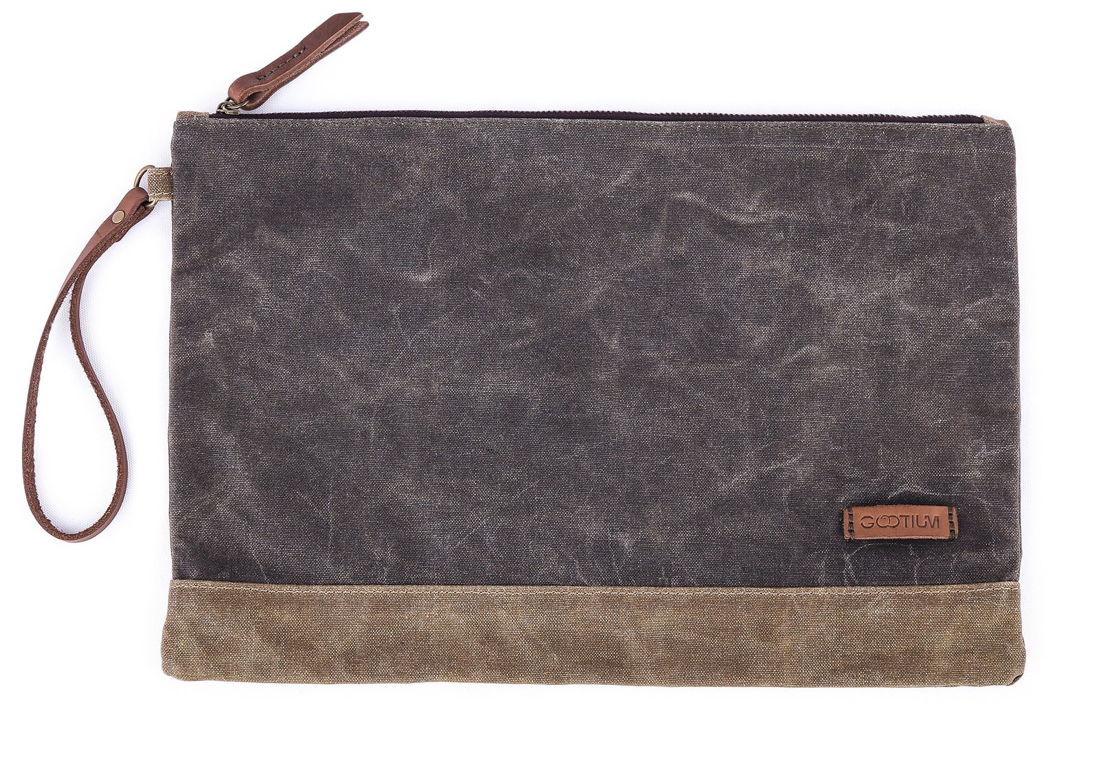 Waxed Canvas Zip Folio Pencil Pouch – Office Supply Zippered Makeup Bag Multi…