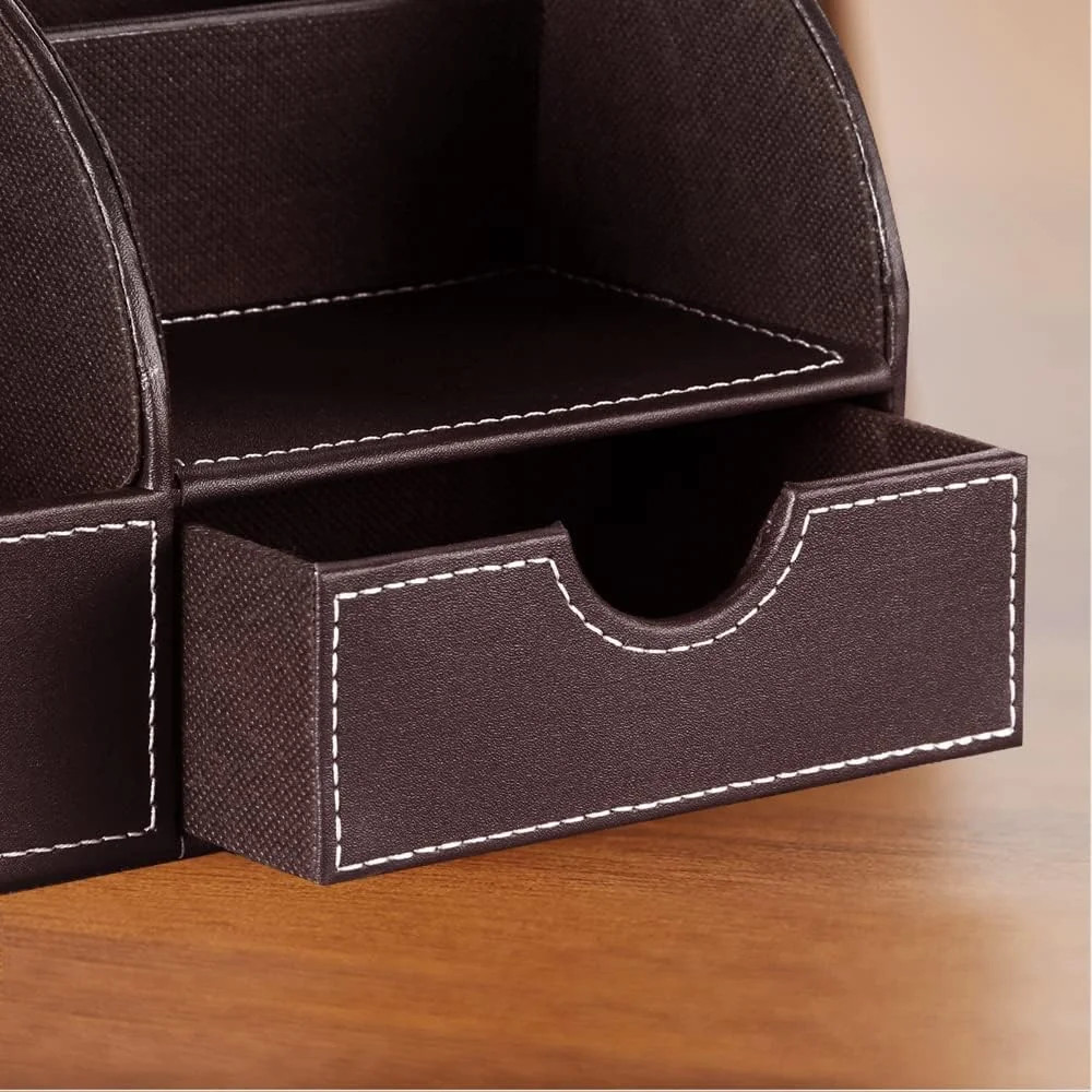 Desk Organizer, PU Leather Desktop Organizers and Accessories, Office Supplies M