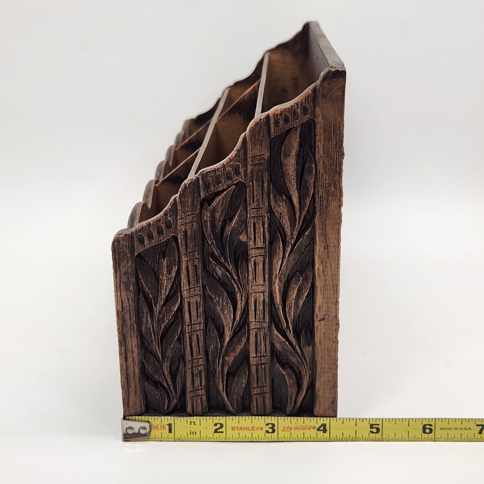 VTG Lerner Faux Wood Molded Hard Plastic 4x7x12 Desktop 6 Pocket Mail Organizer