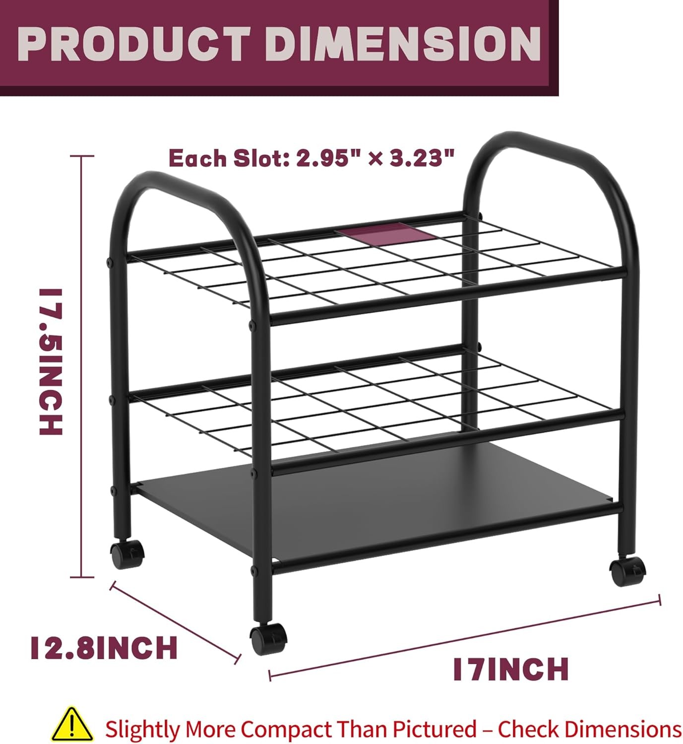 Blueprint Storage Holder W/ Wheels – 20-Slot Metal Roll File Rack