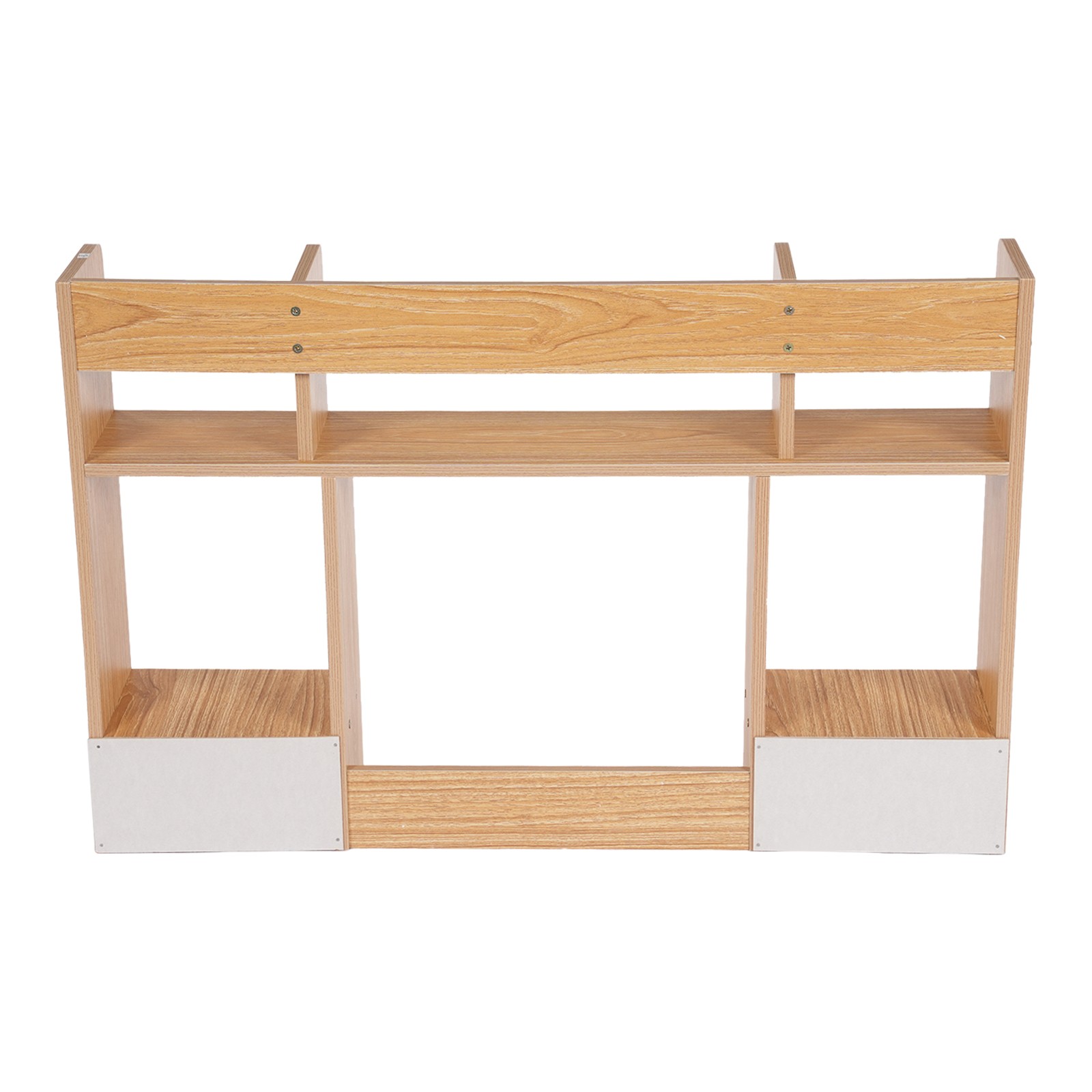 Double Layer Three Grid Two Drawer Desktop Storage Rack, Office Storage Rack