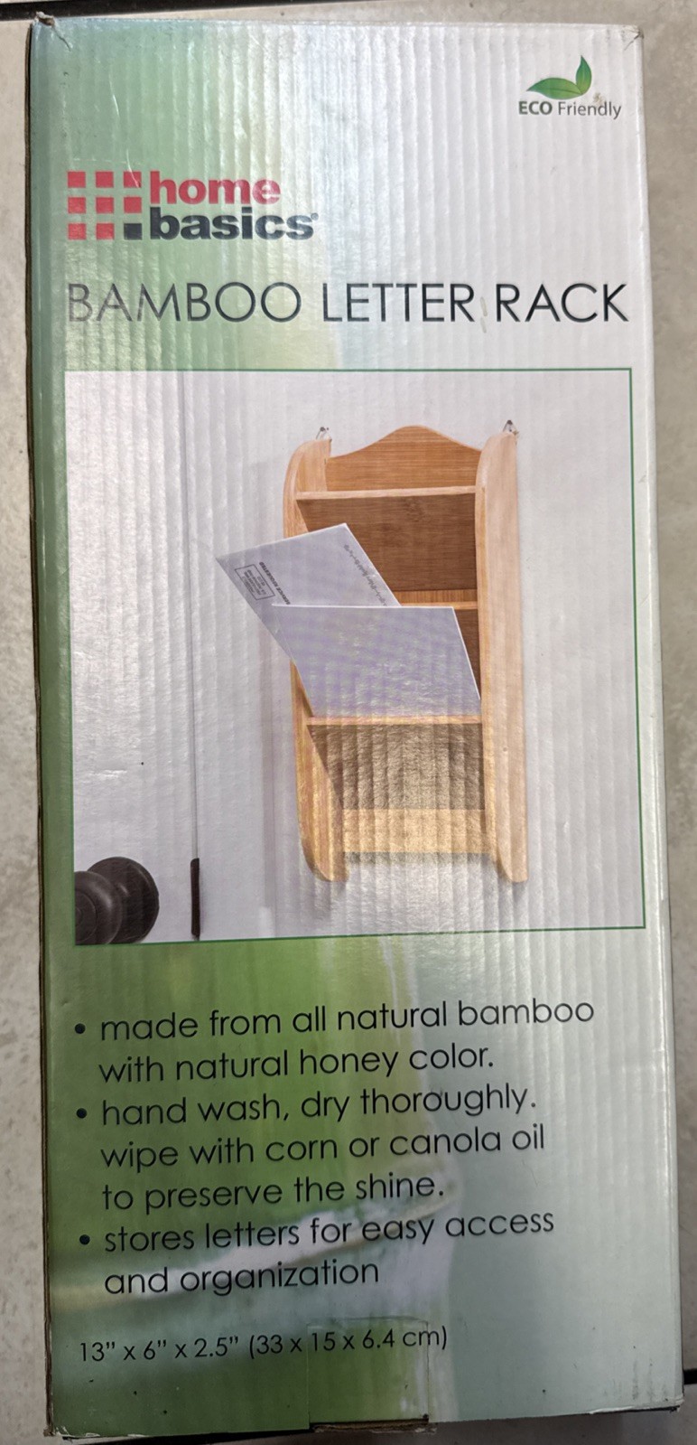 Home Basics Bamboo Letter Rack Eco-Friendly Organizer