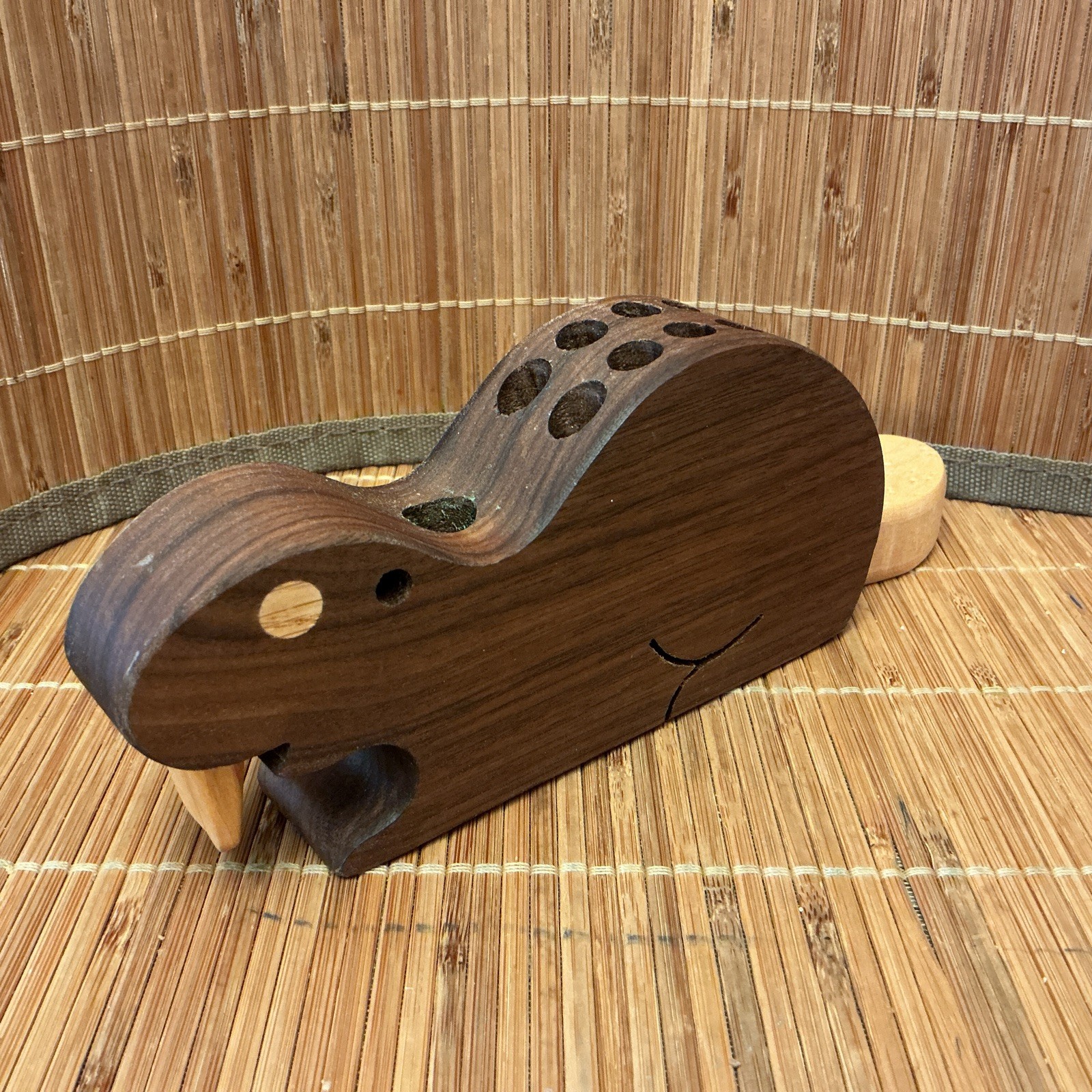 Wooden Beaver pencil Holder Desk Organizer Handmade