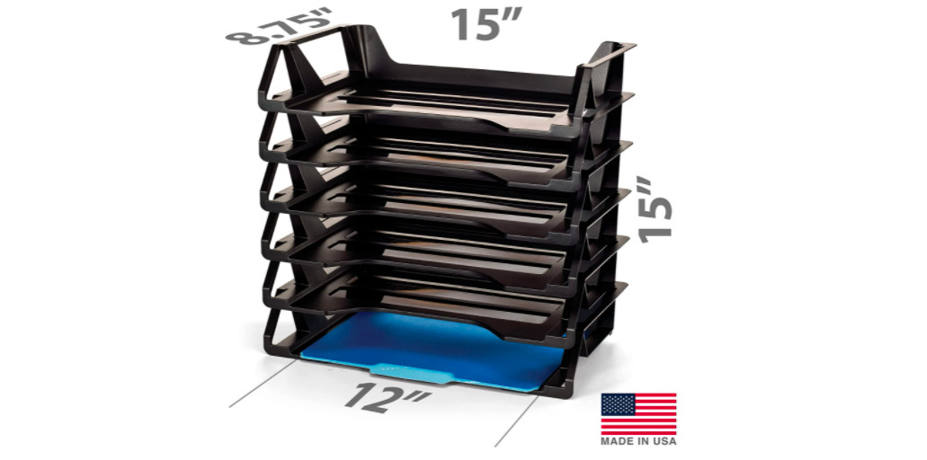 Document Organizer Office Desk Paper Tray Storage Drawer Business A4 Ribbed Base