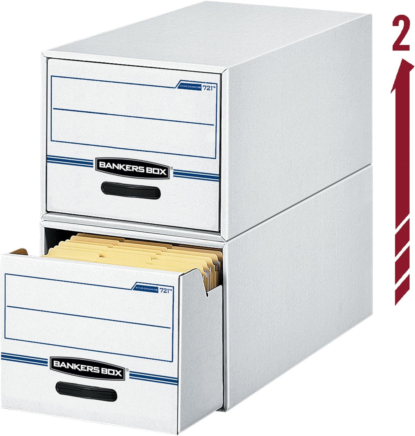 Bankers Box 6 Pack STOR/Drawer Steel Plus Basic Space Saving White/Blue