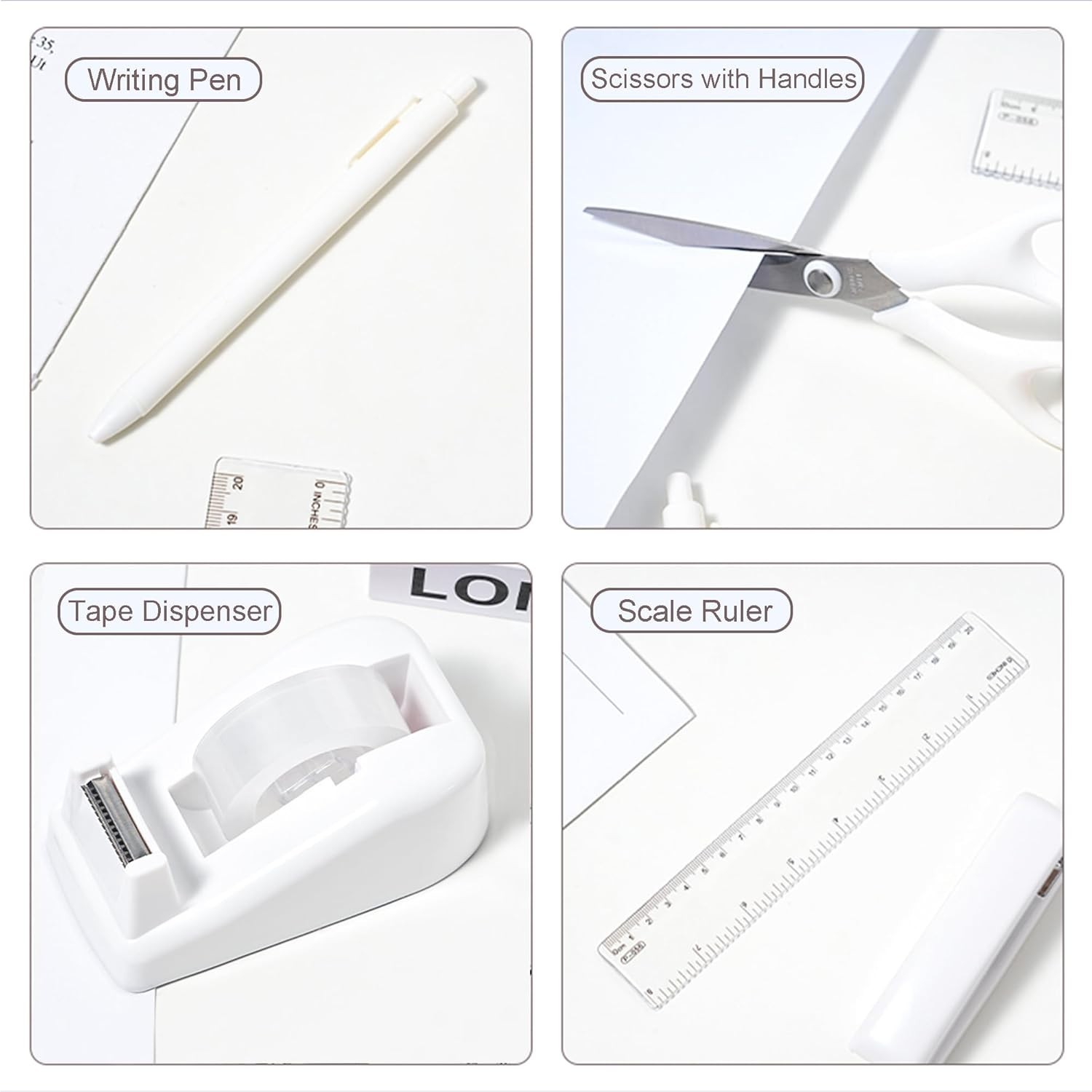 Sleek White Desk Accessories with Transparent Drawers – Stylish Office Solution