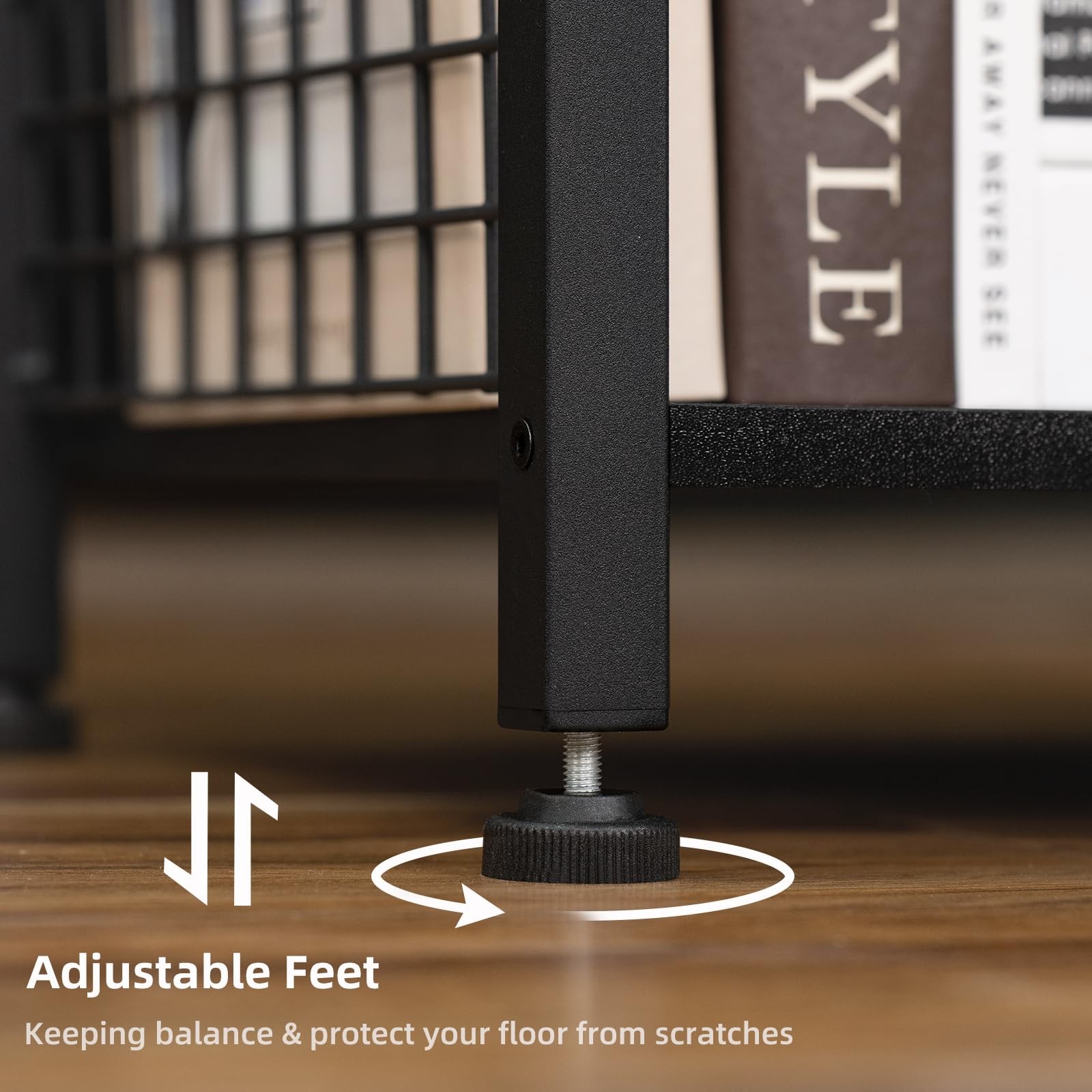 Lerliuo Pure Black Printer Table with Fabric Drawer,3 Tier 1 pack,